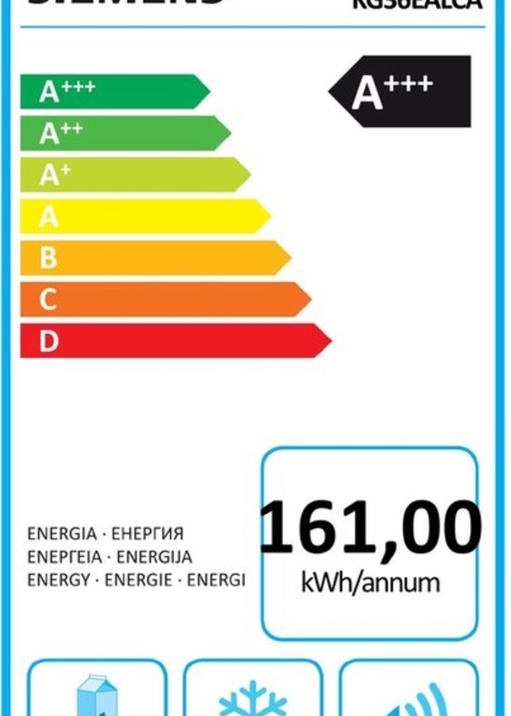 Siemens KG36EALCA vrijstaande koel/vries combinatie - 186 cm