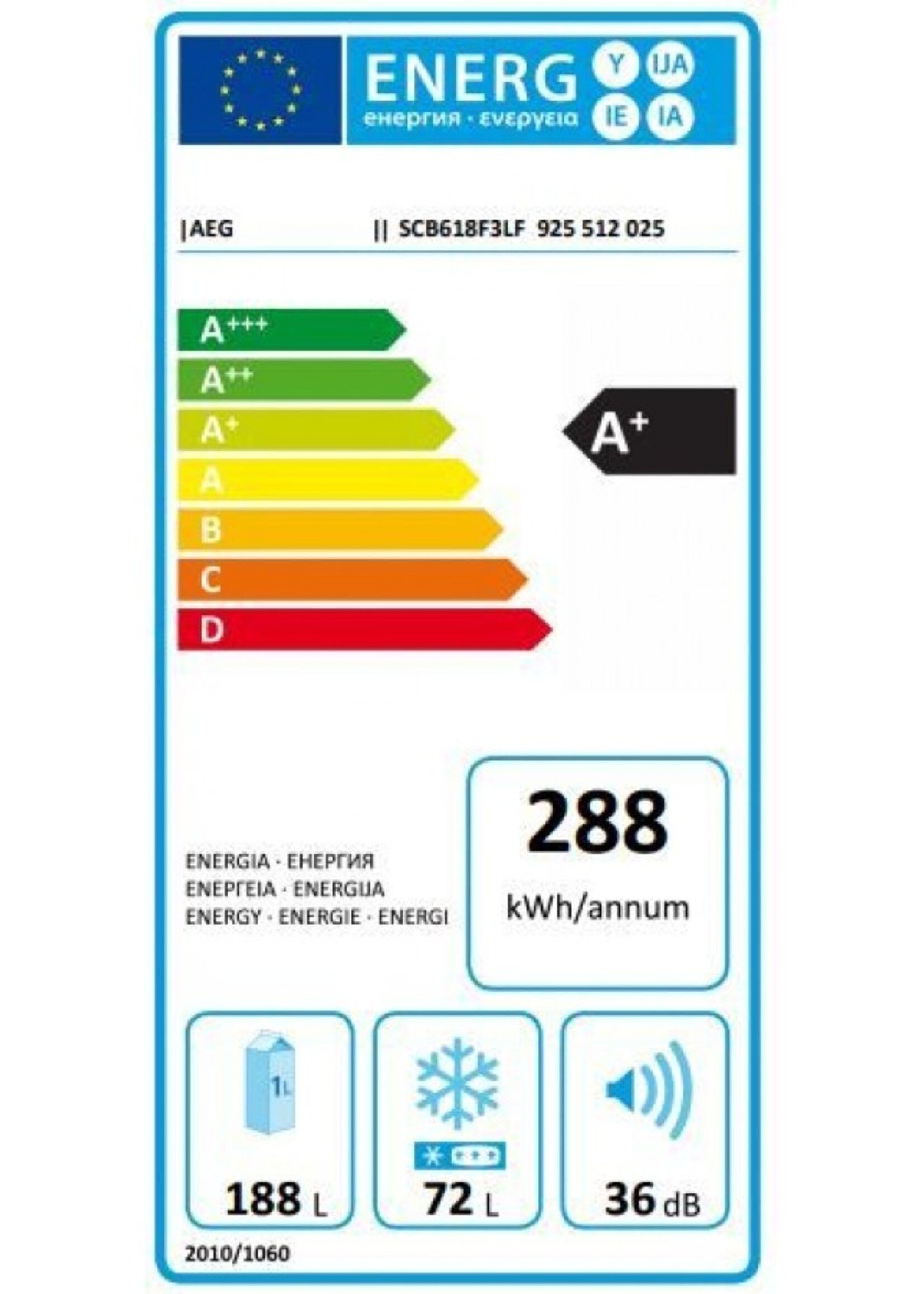 AEG SCB618F3LF inbouw koelvries combinatie