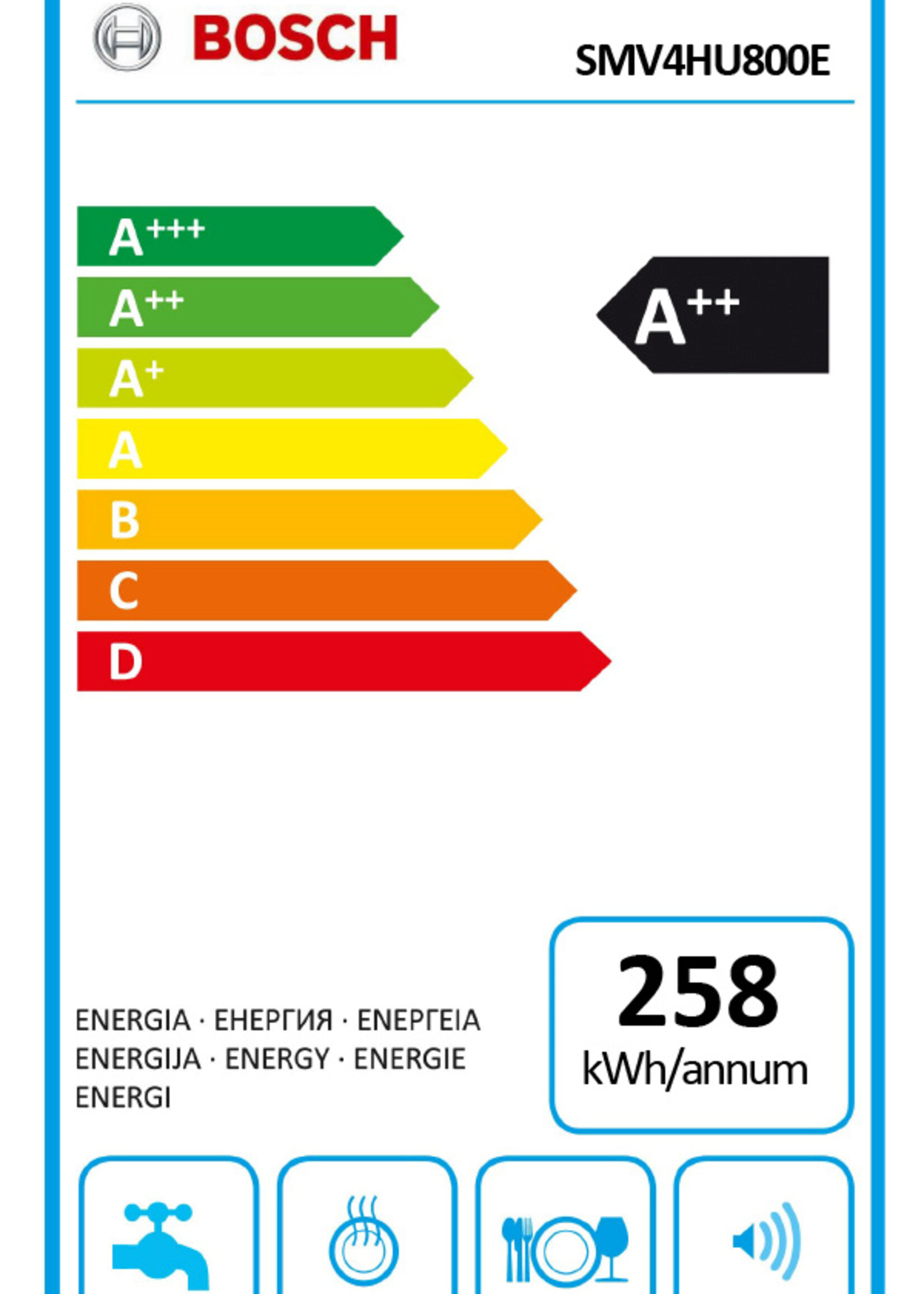 Bosch SBV4HU800E accent line Serie 4 geïntegreerde vaatwasser