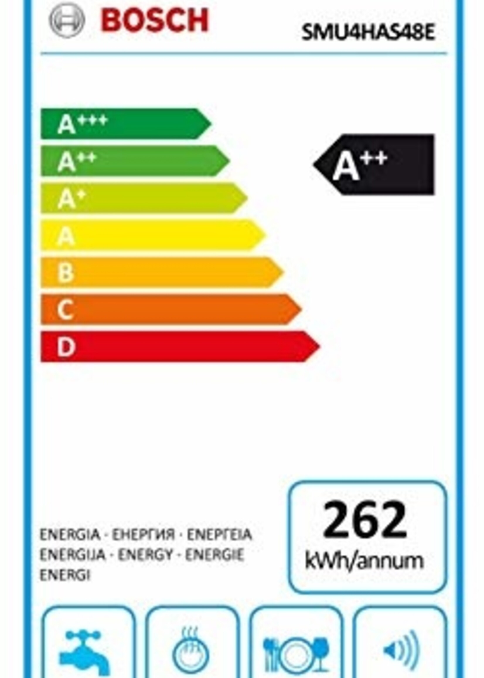 Bosch SMU4HAS48E Onderbouw vaatwasser