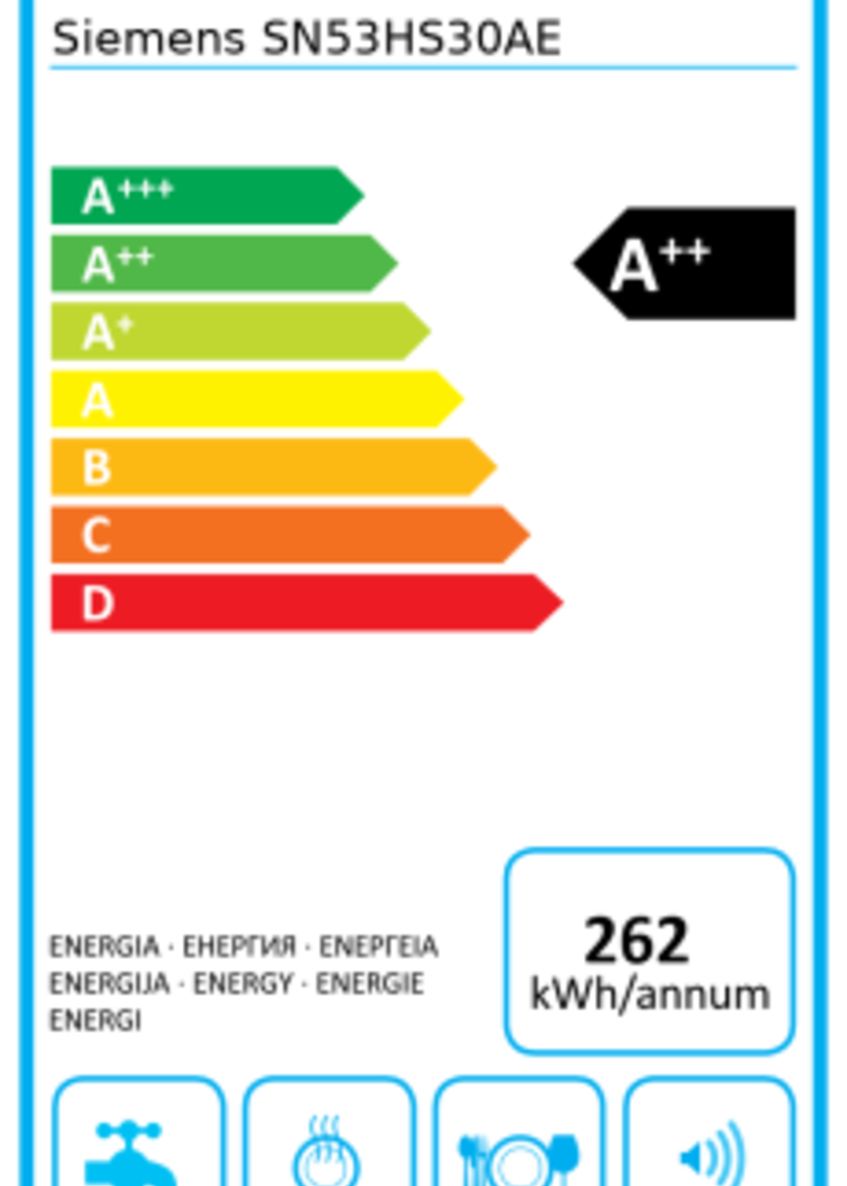 Siemens SN53HS60AE geïntegreerde vaatwasser