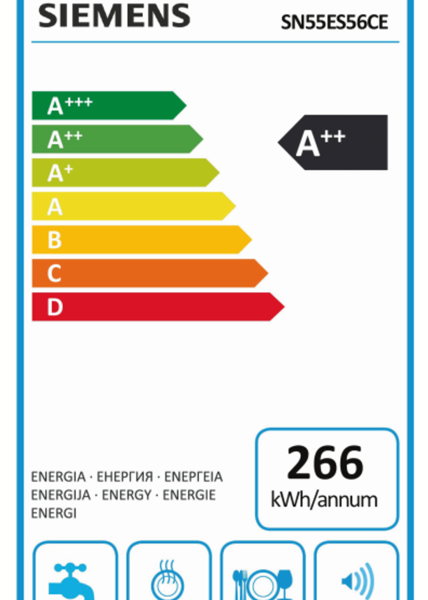 Siemens SN55ES56CE geïntegreerde vaatwasser