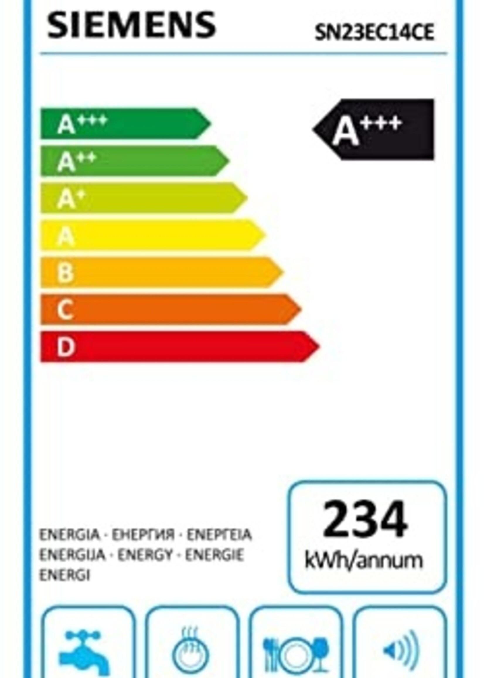 Siemens SN23EC14CE vrijstaande vaatwasser