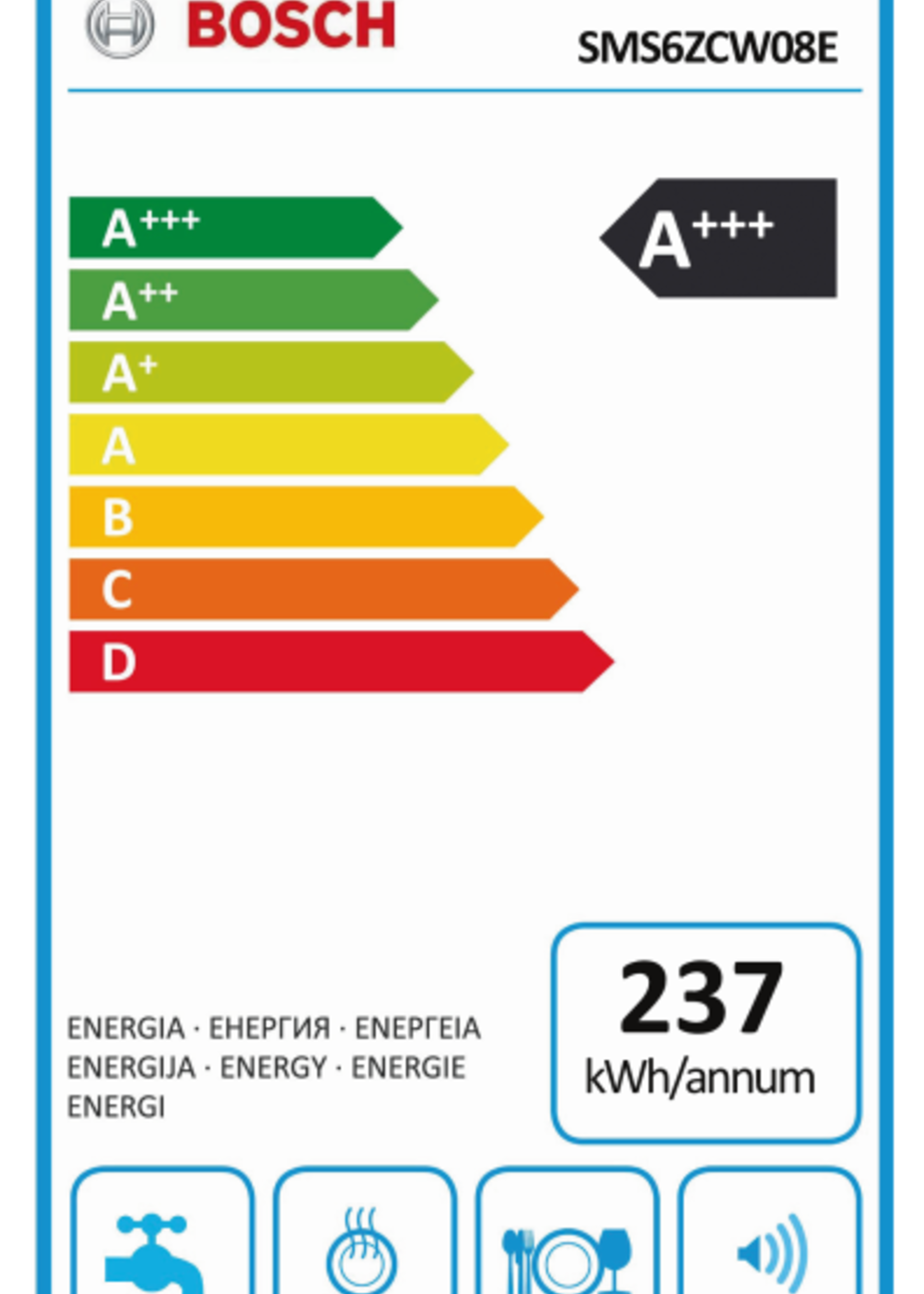 Bosch SMS6ZCW08E vrijstaande vaatwasser