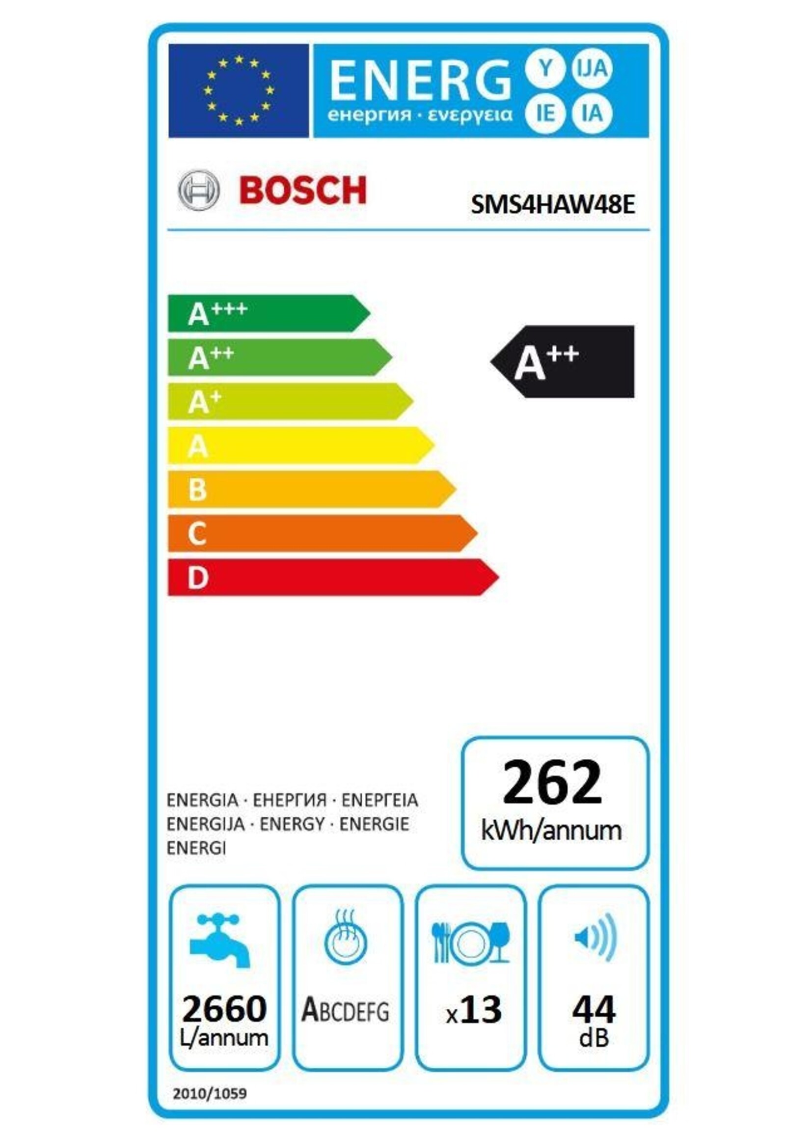 Bosch SMS4HAW48E vrijstaande vaatwasser