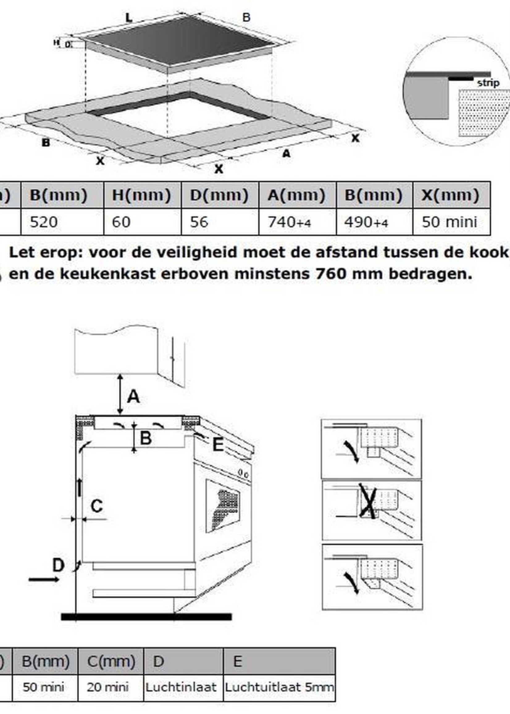 Frilec KOLN774IBS Inductiekookplaat - 77 cm