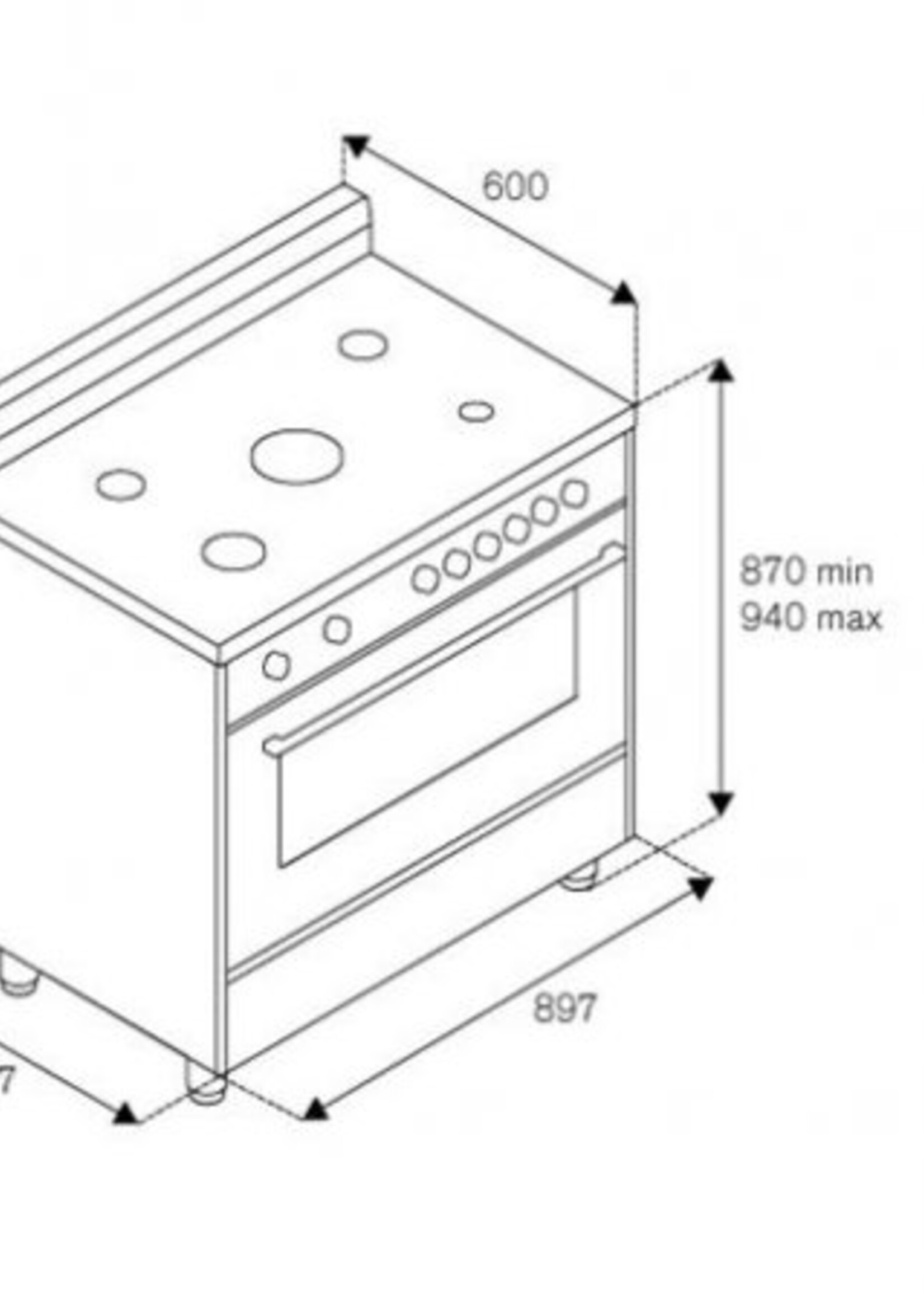 Bertazzoni MAS96LMFEATNT gasfornuis 90 cm