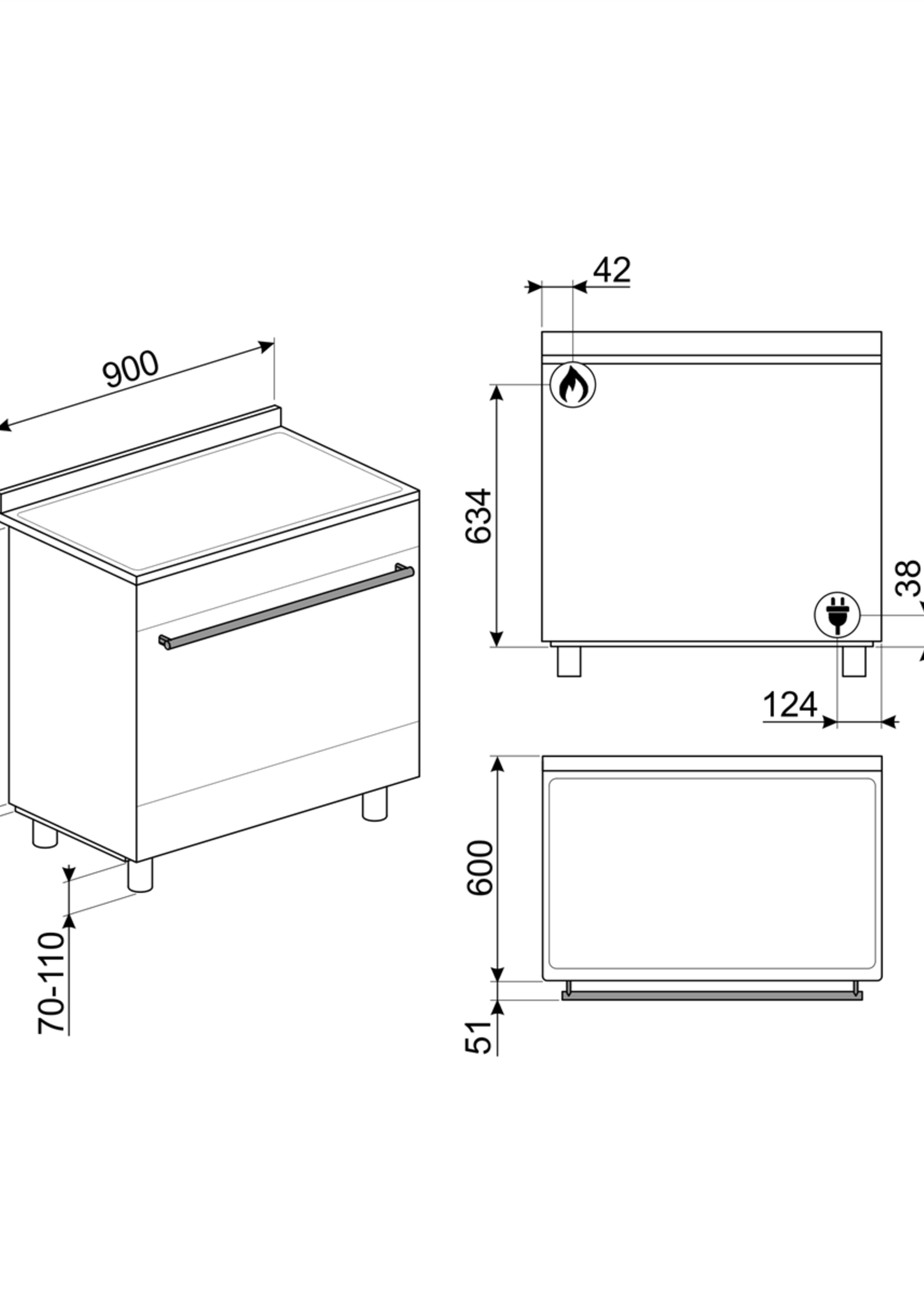 Smeg C9GMNNLK91 gasfornuis 90 cm