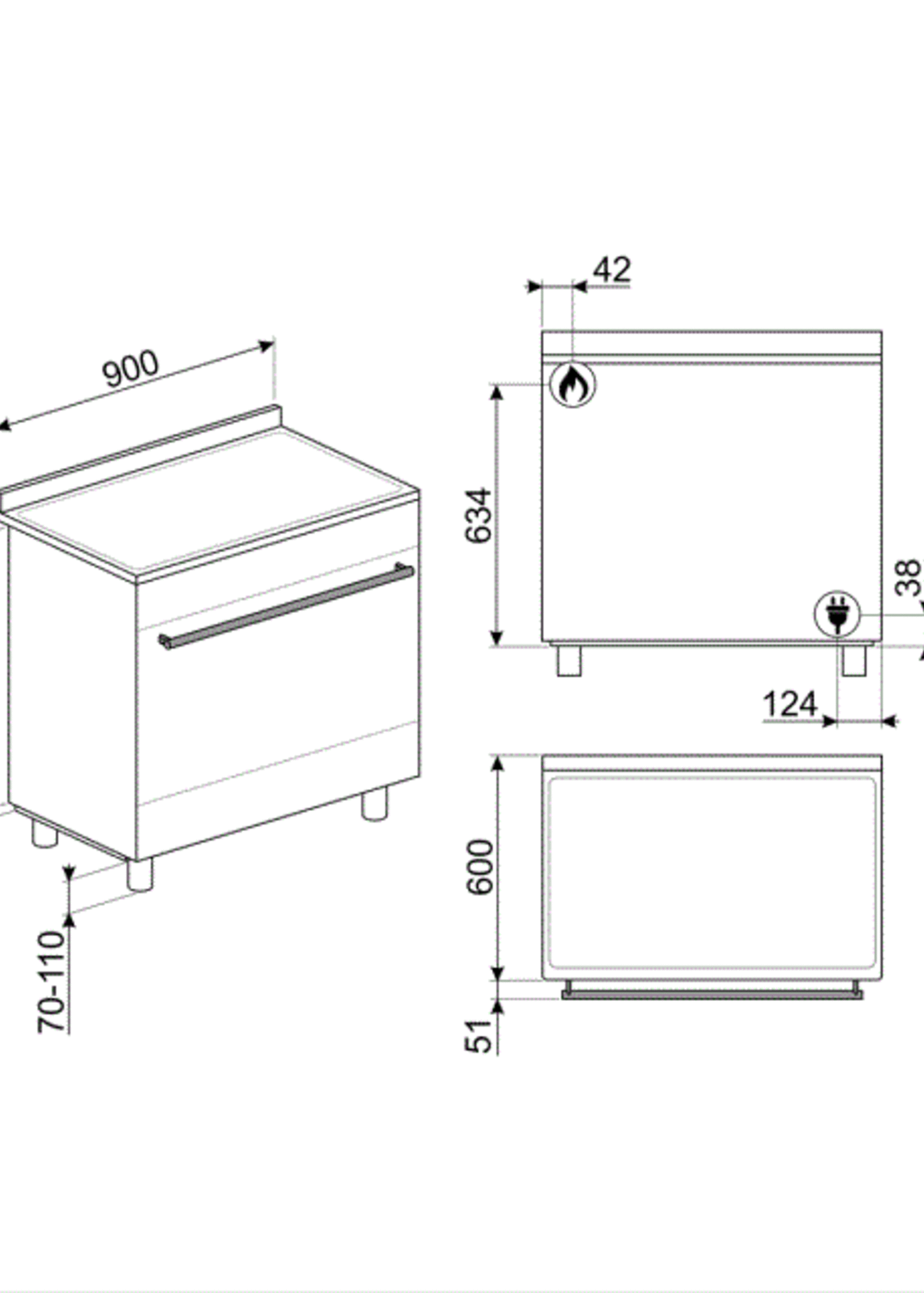 Smeg C9GMXNLK91 gasfornuis 90 cm