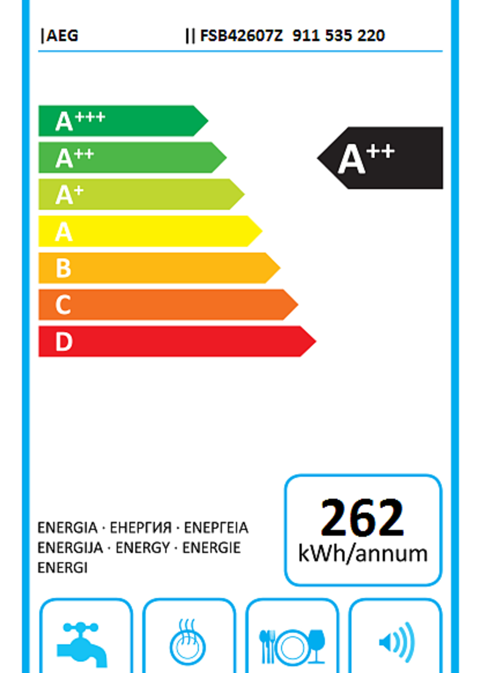 AEG FSB42607Z inbouwvaatwasser