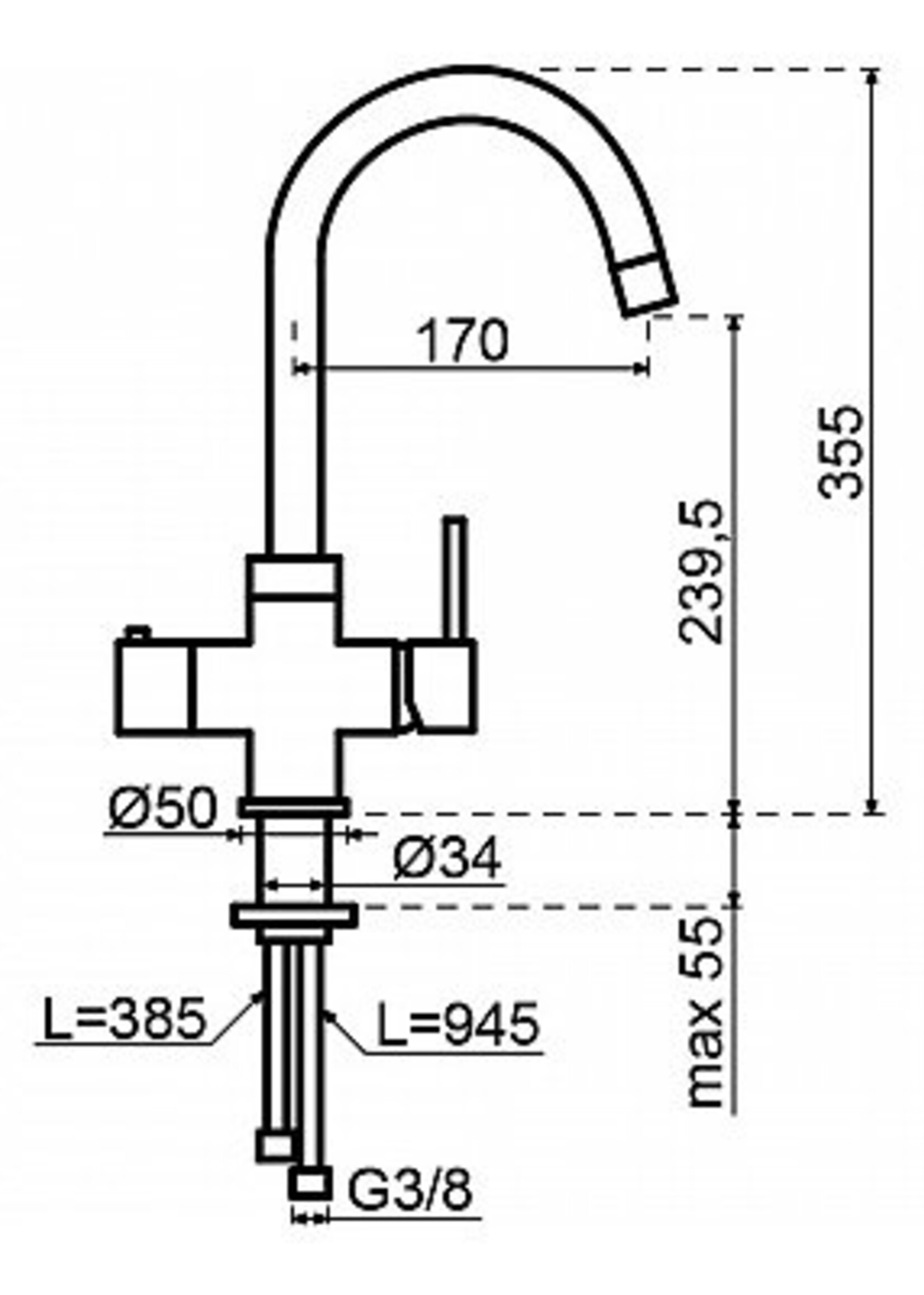 Selsiuz 350237 kokend waterkraan