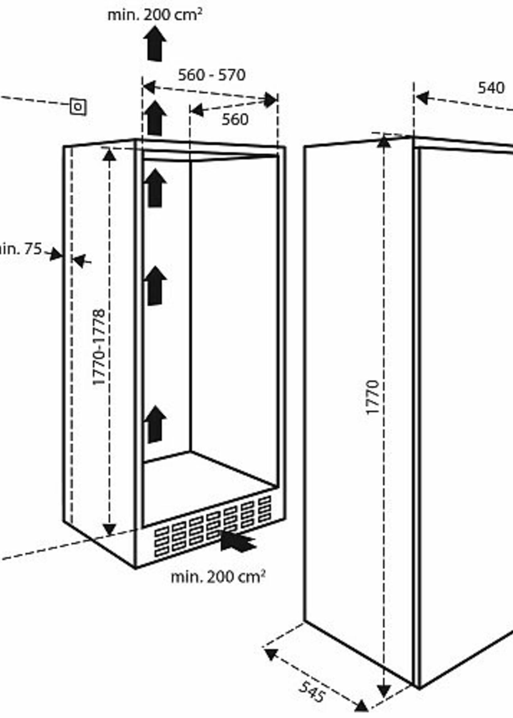 Inventum IVR1785S inbouw vrieskast 178cm