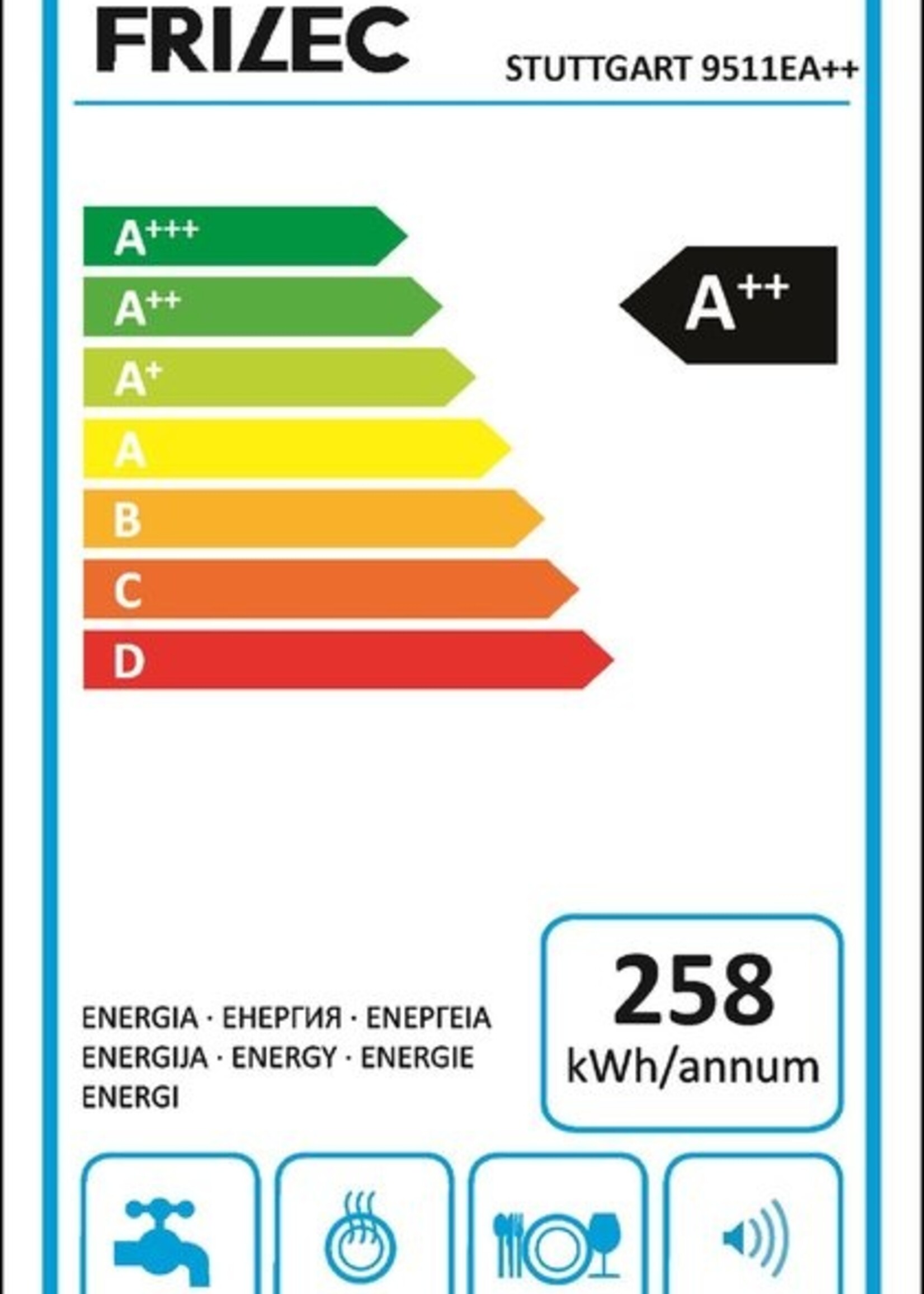 Frilec STUTTGART9511 volledig geïntegreerde vaatwasser