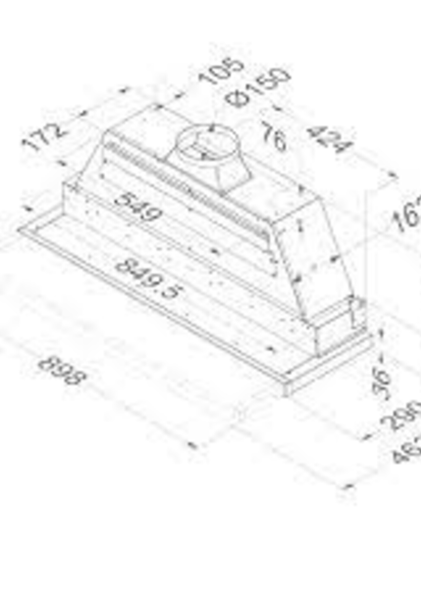 Novy 26082 CRYSTAL inbouw afzuigkap