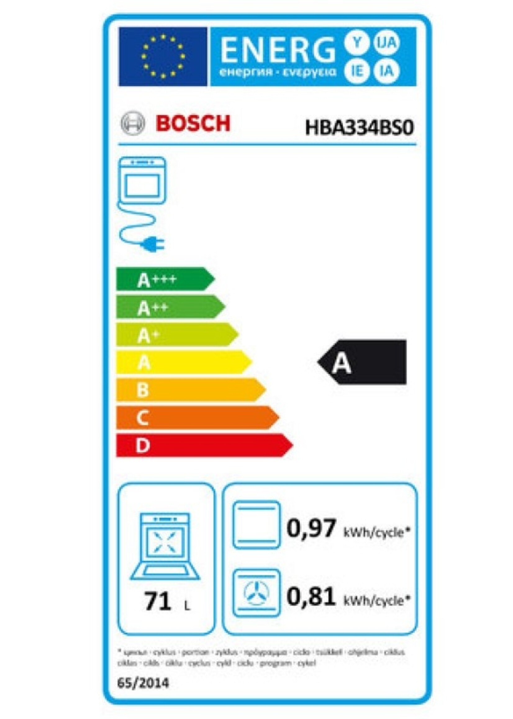 Bosch HBA334BS0 inbouw oven