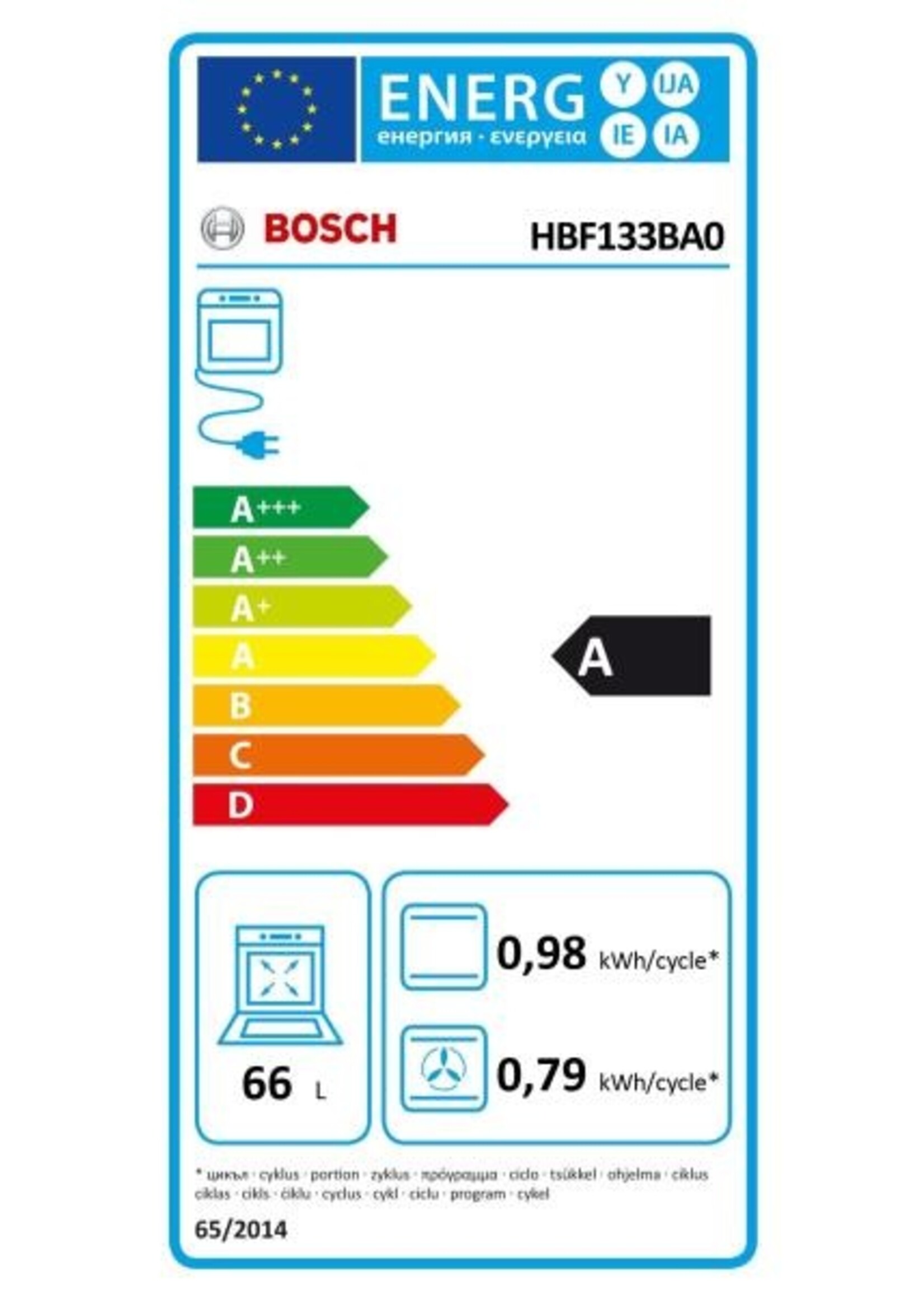 Bosch HBF133BA0 inbouw oven
