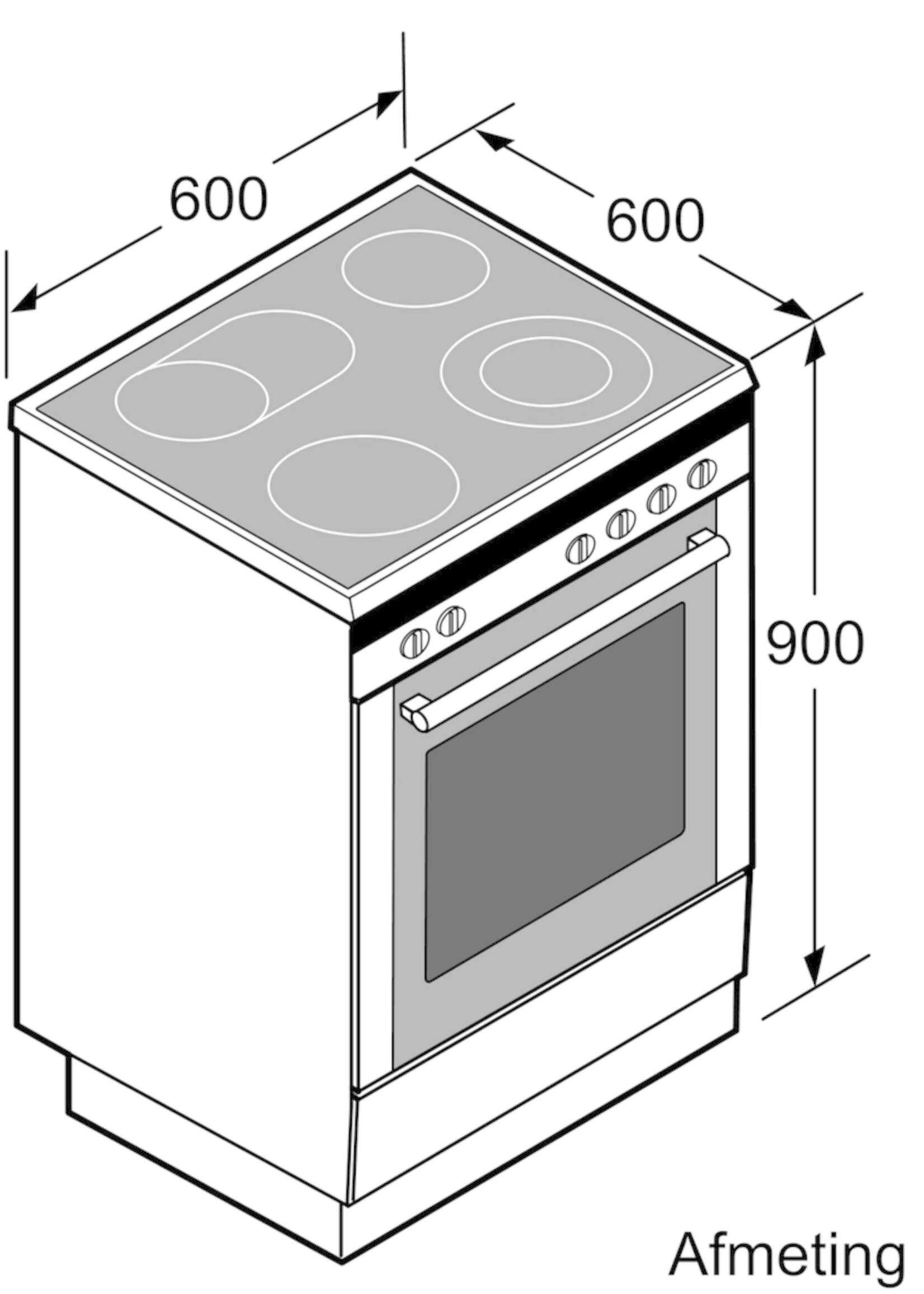 Bosch HLN39A020 vrijstaande inductiefornuis