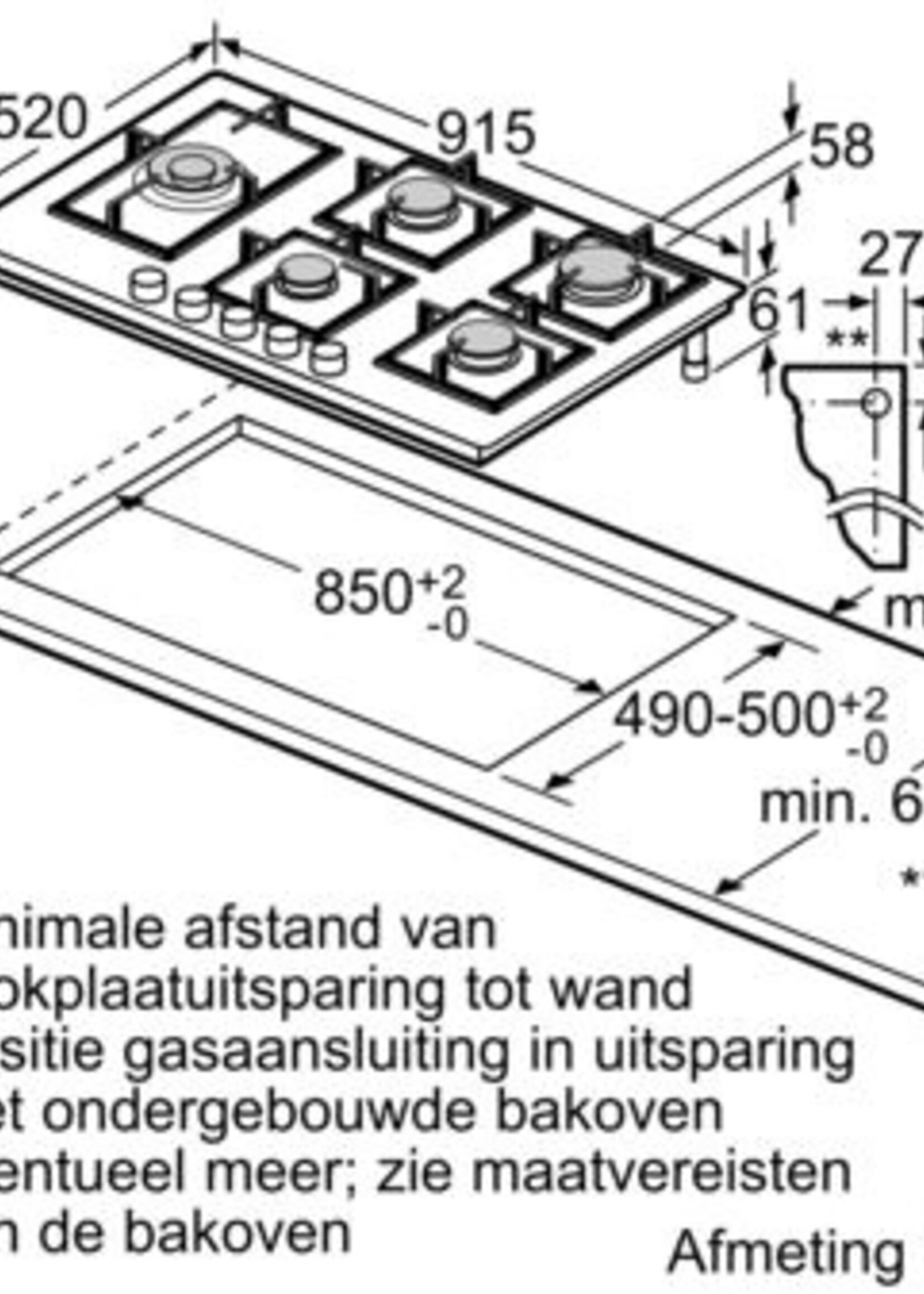 Bosch PPS9A6B90 gaskookplaat