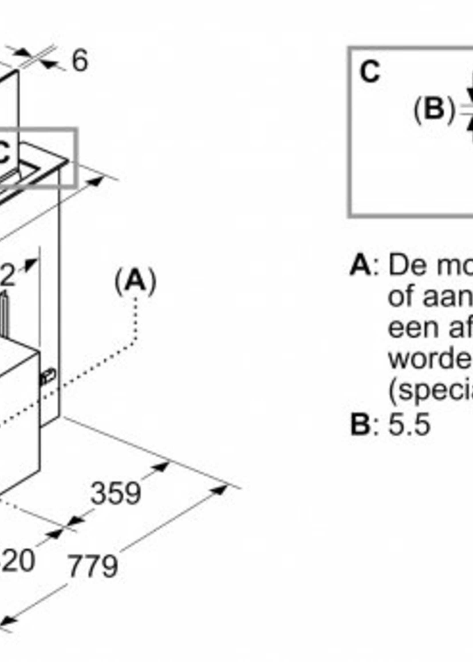 Bosch DDW88MM66 downdraft afzuigkap 80 cm