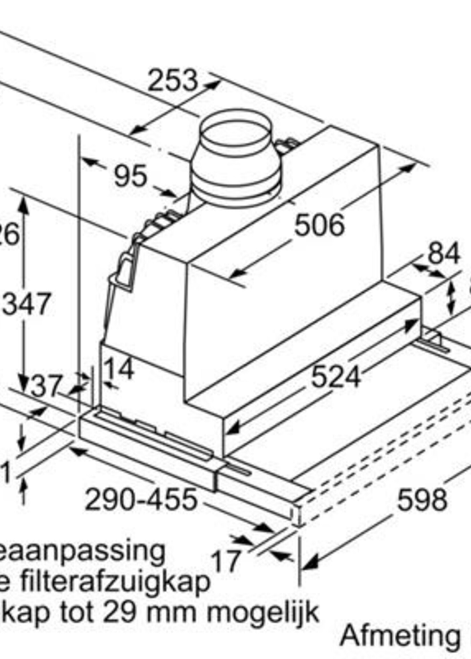Neff D46ED52X1 vlakscherm afzuigkap