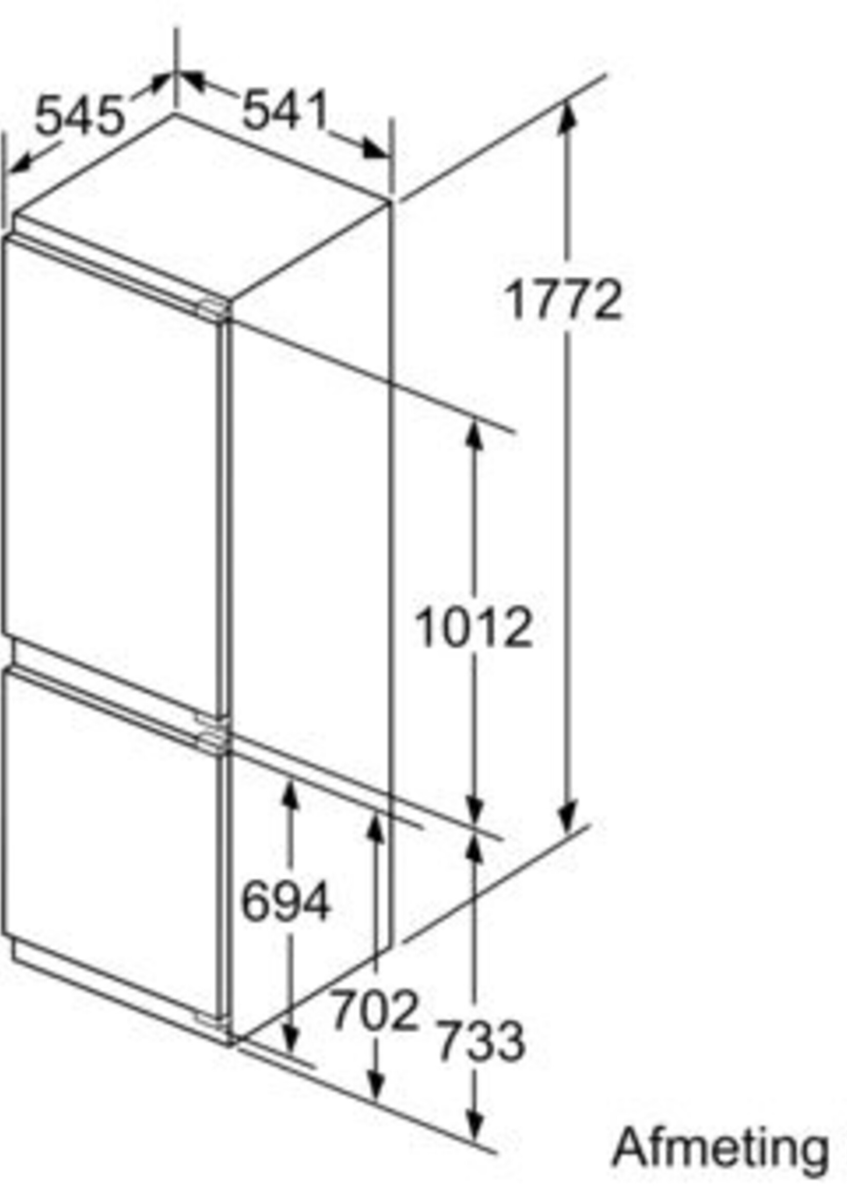 Neff KI7862FF0 inbouw koel/vriescombinatie