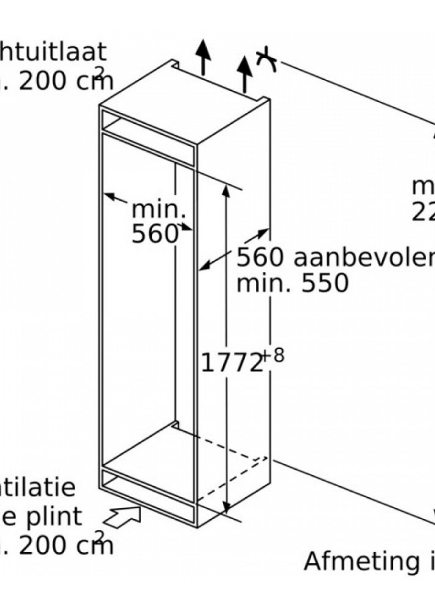 Neff KI2826DE0 inbouw koelkast met vriesvak