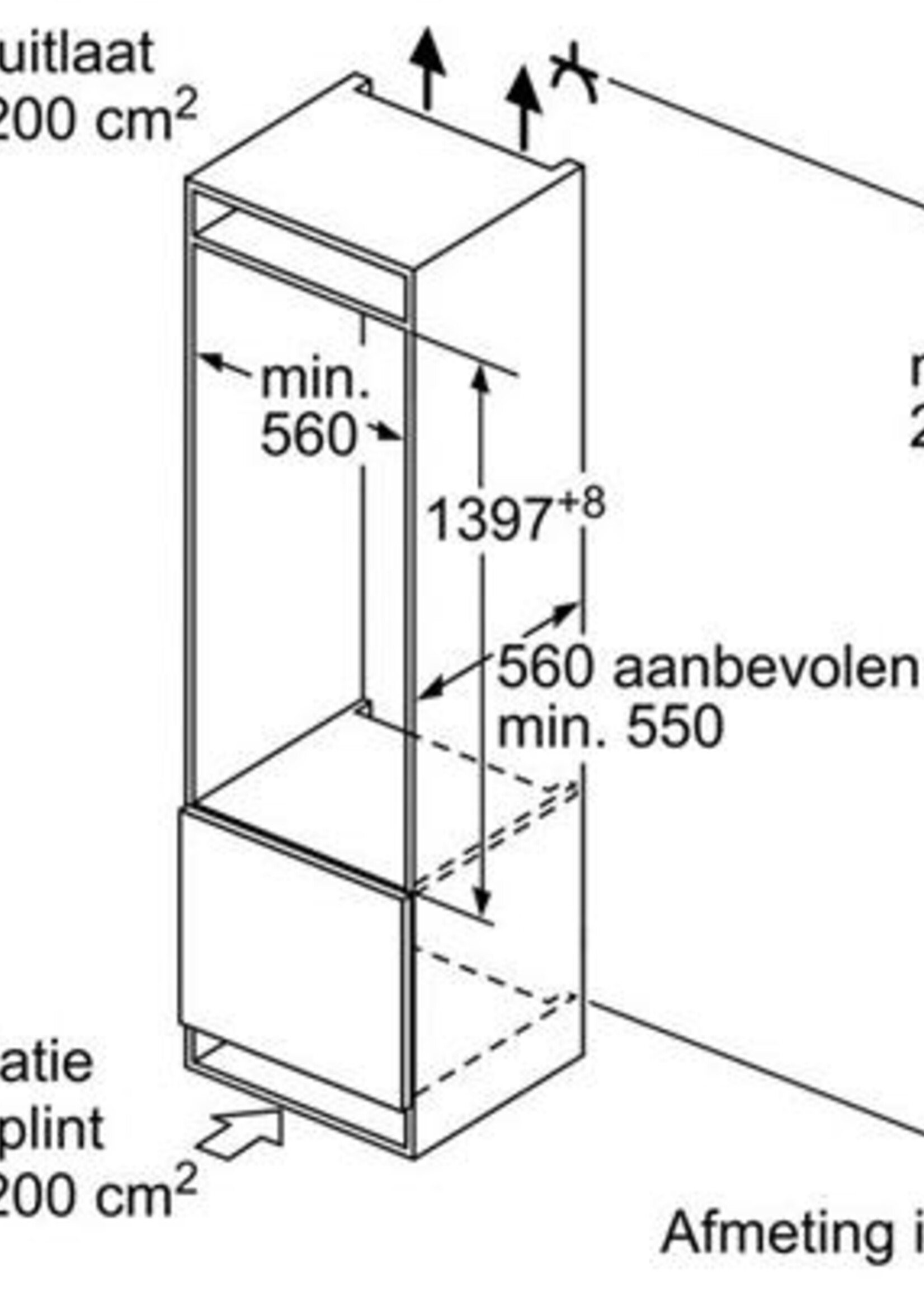 Neff KI2526DE0 inbouw koelkast met vriesvak