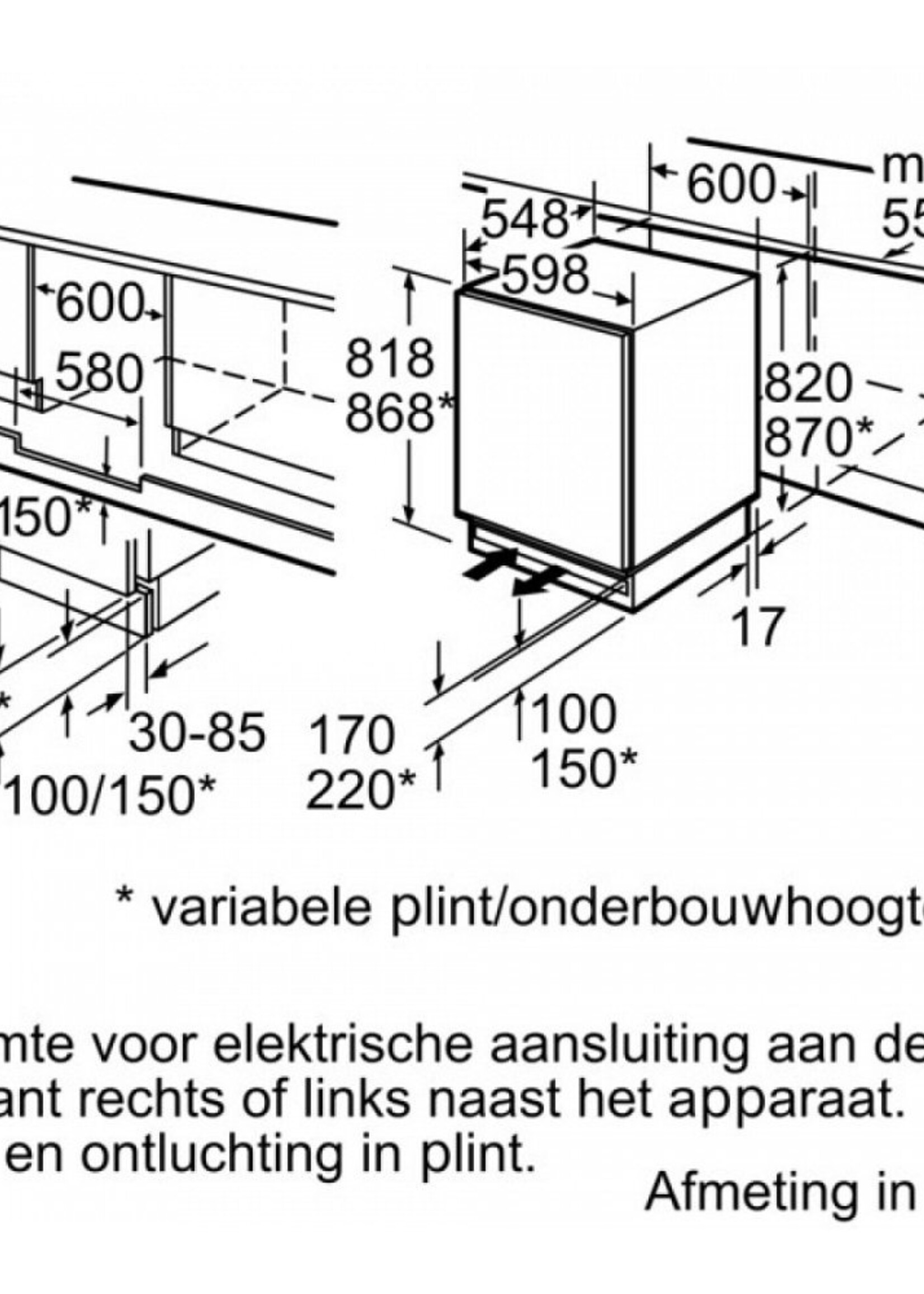 Neff K4316XFF0 onderbouw koelkast