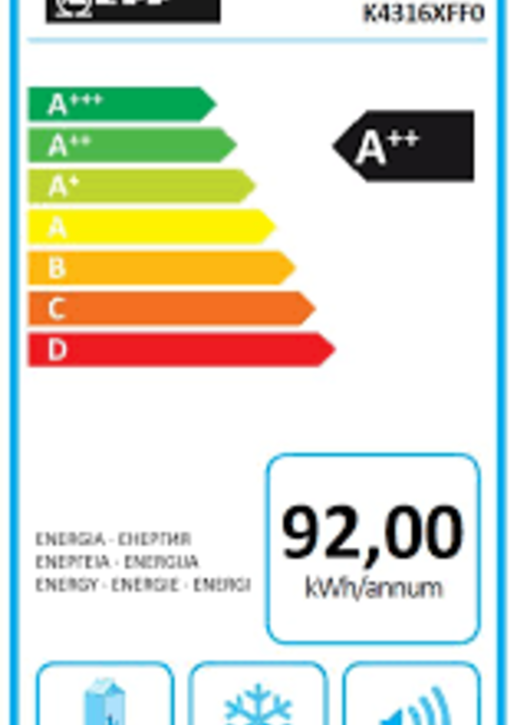 Neff K4316XFF0 onderbouw koelkast