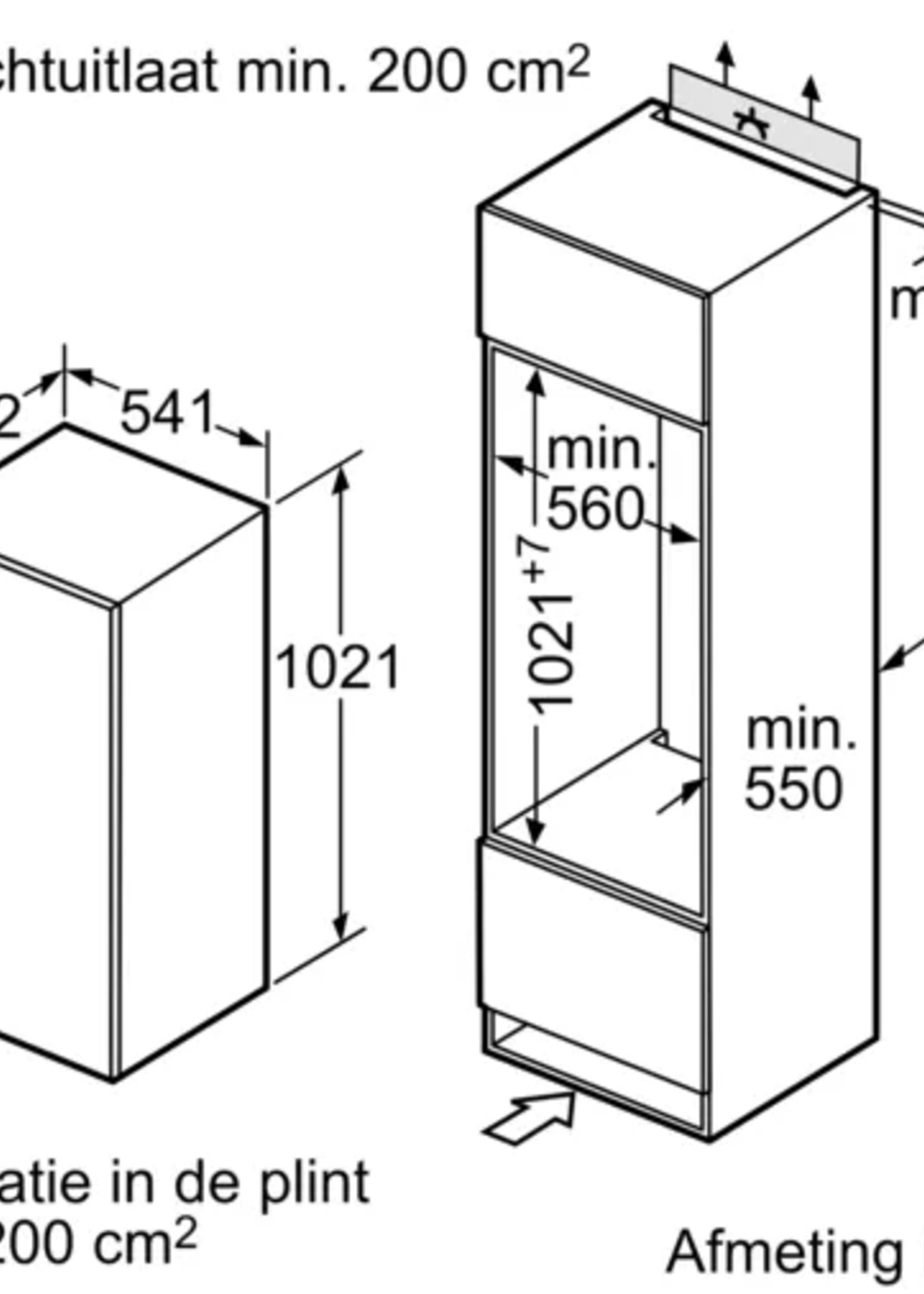 Neff K1536XFF0 inbouw koelkast