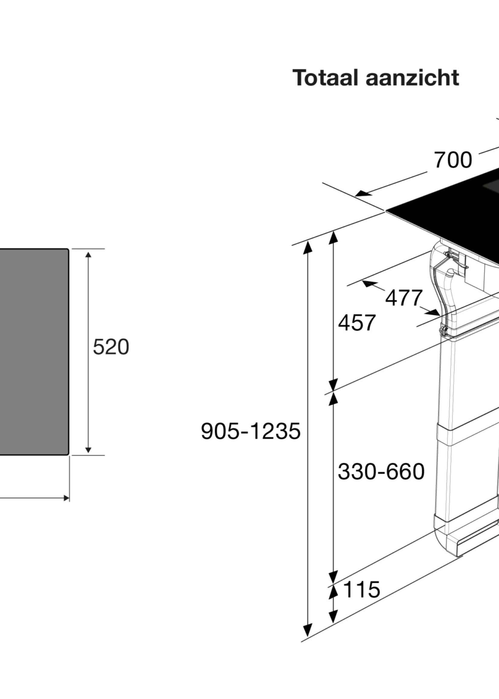 Pelgrim xIKR3073F inductiekookplaat met afzuiging - 60 cm