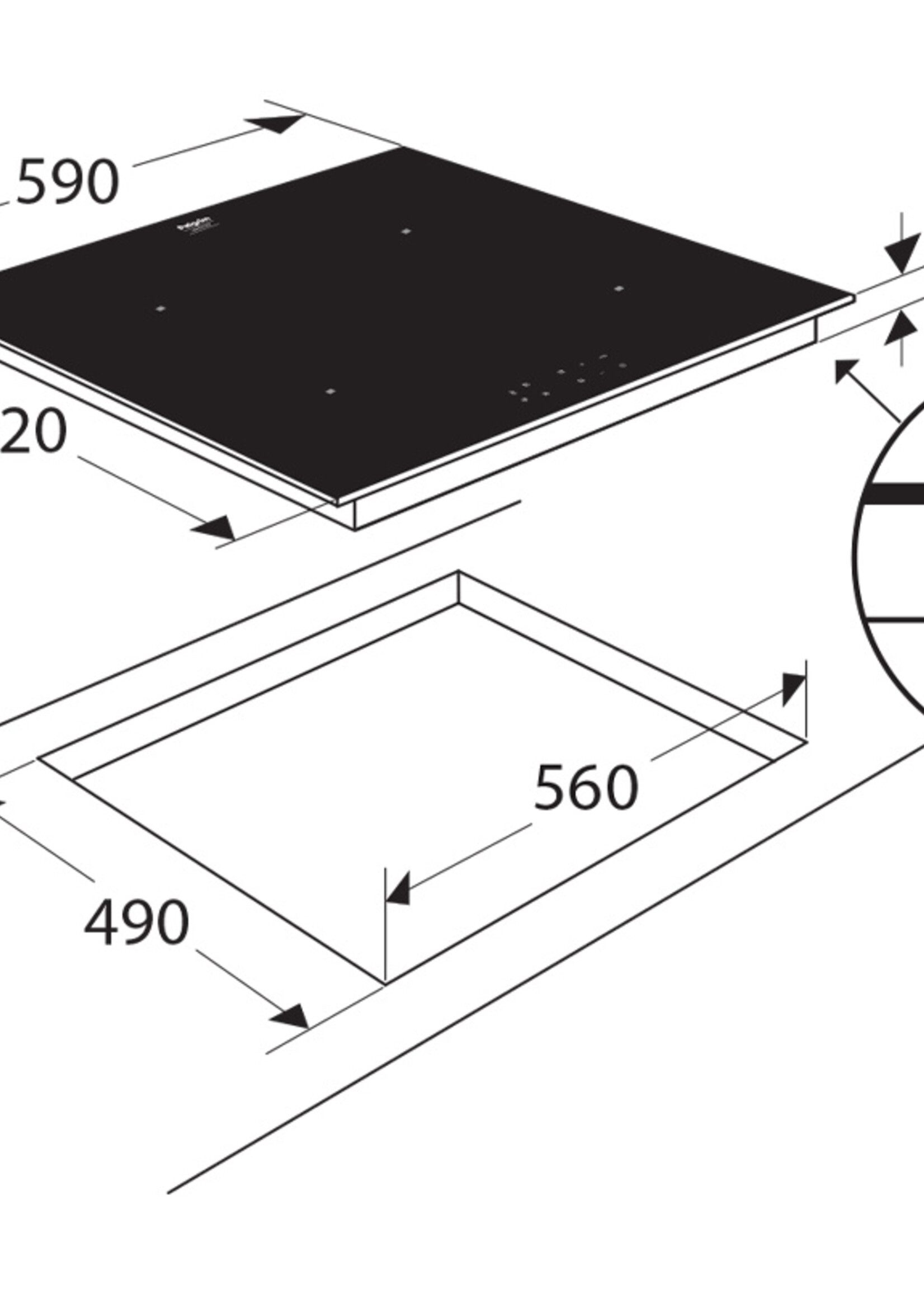Pelgrim IK1264 inductiekookplaat - 60 cm