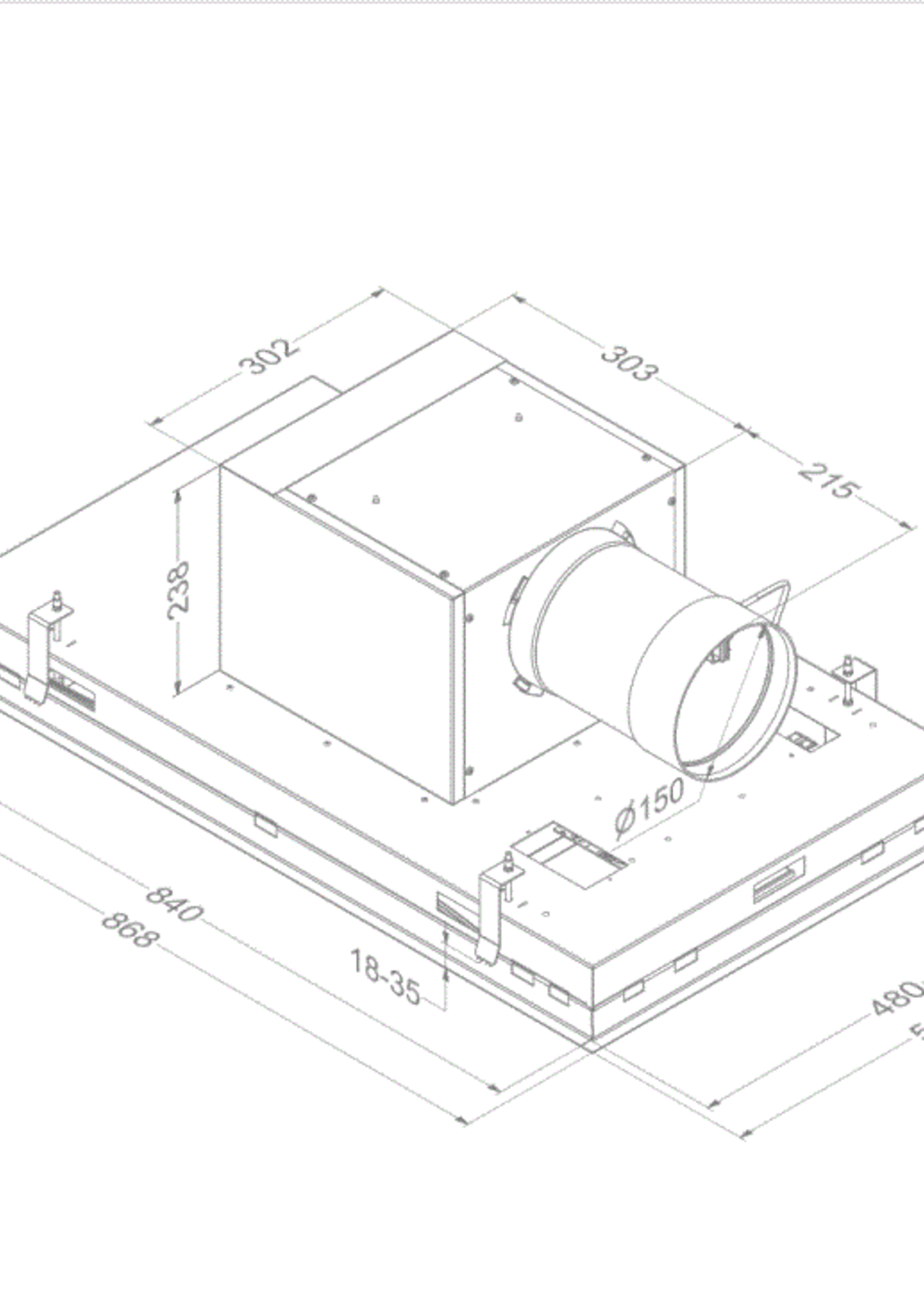 Novy 6932 Plafondunit Pureline Pro - 90 cm - Zwart