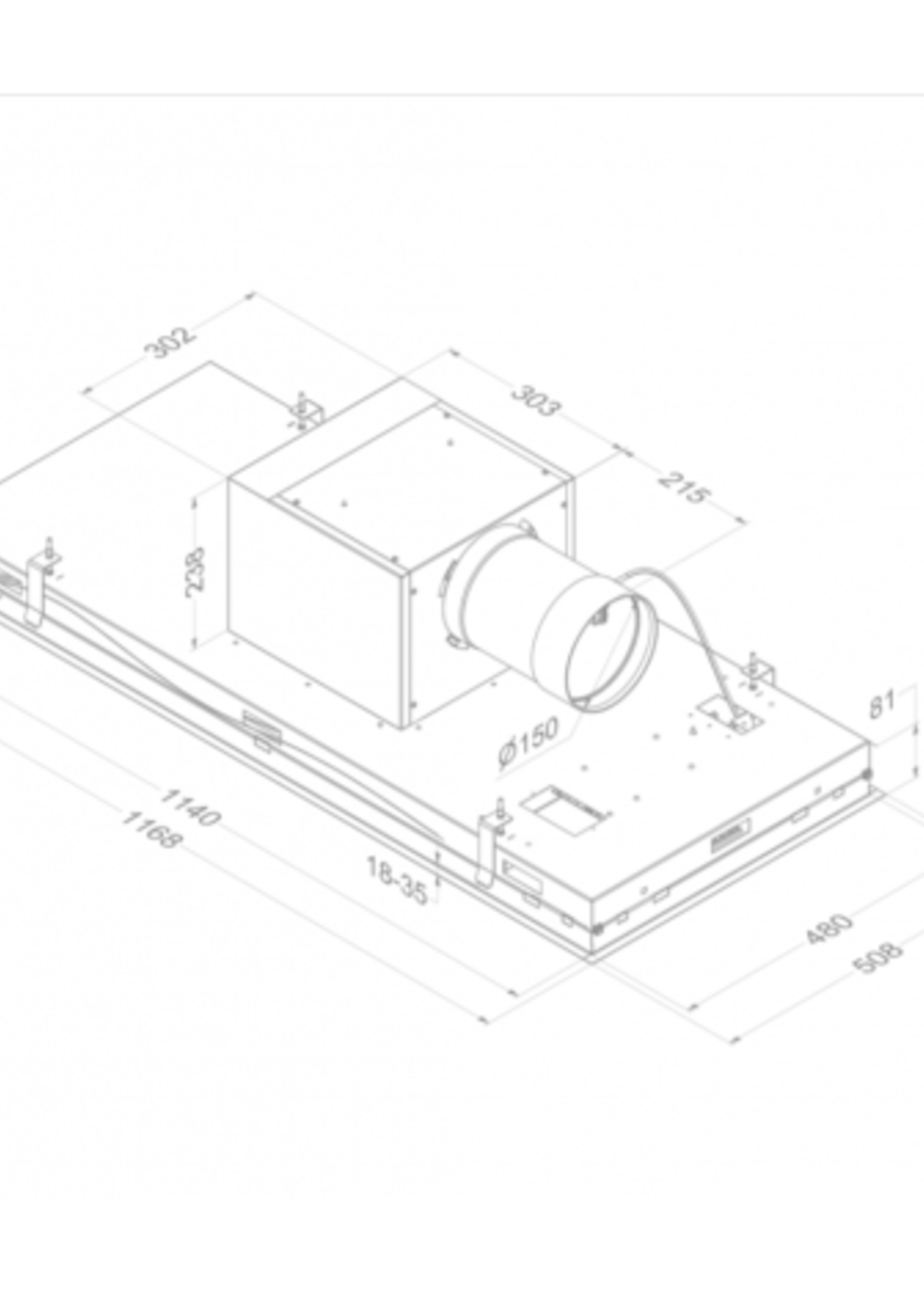 Novy 6942 Plafondunit Pureline Pro - 120 cm - Zwart