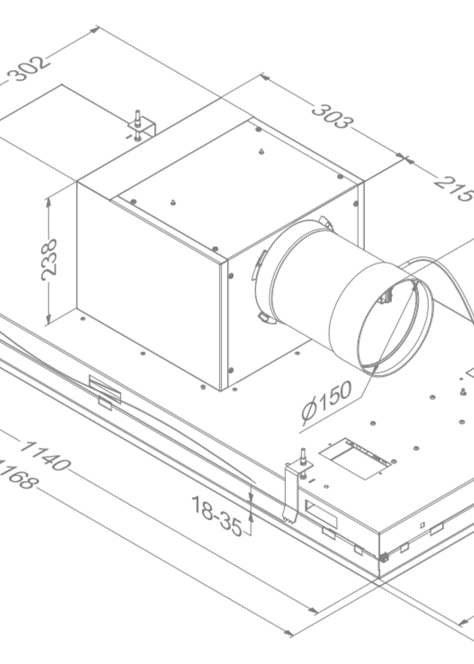Novy 6940 Plafondunit Pureline Pro - 120 cm - RVS