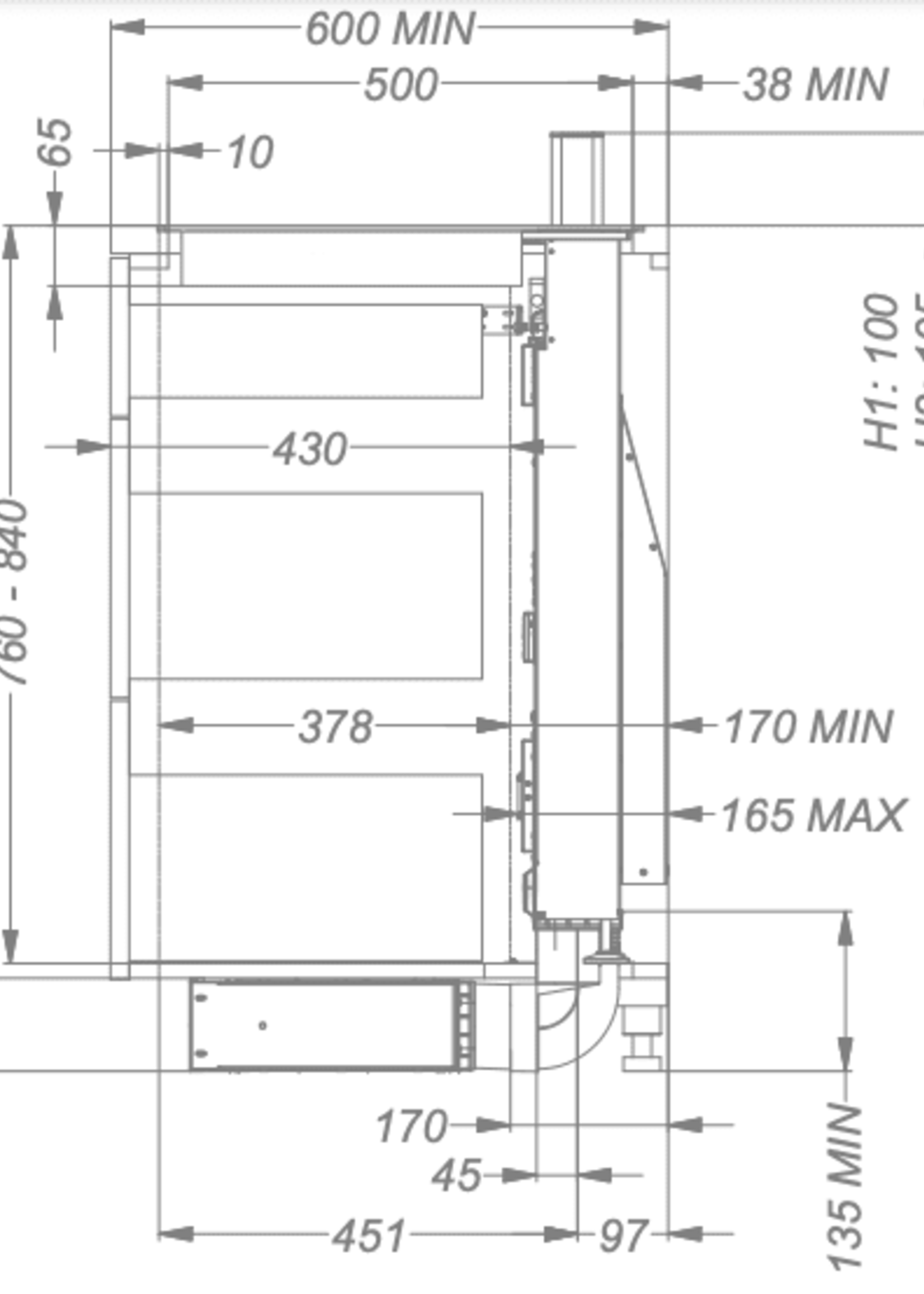 Novy 1821 Panorama Pro - 88 x 53 cm - Werkbladafzuiging - Zwart