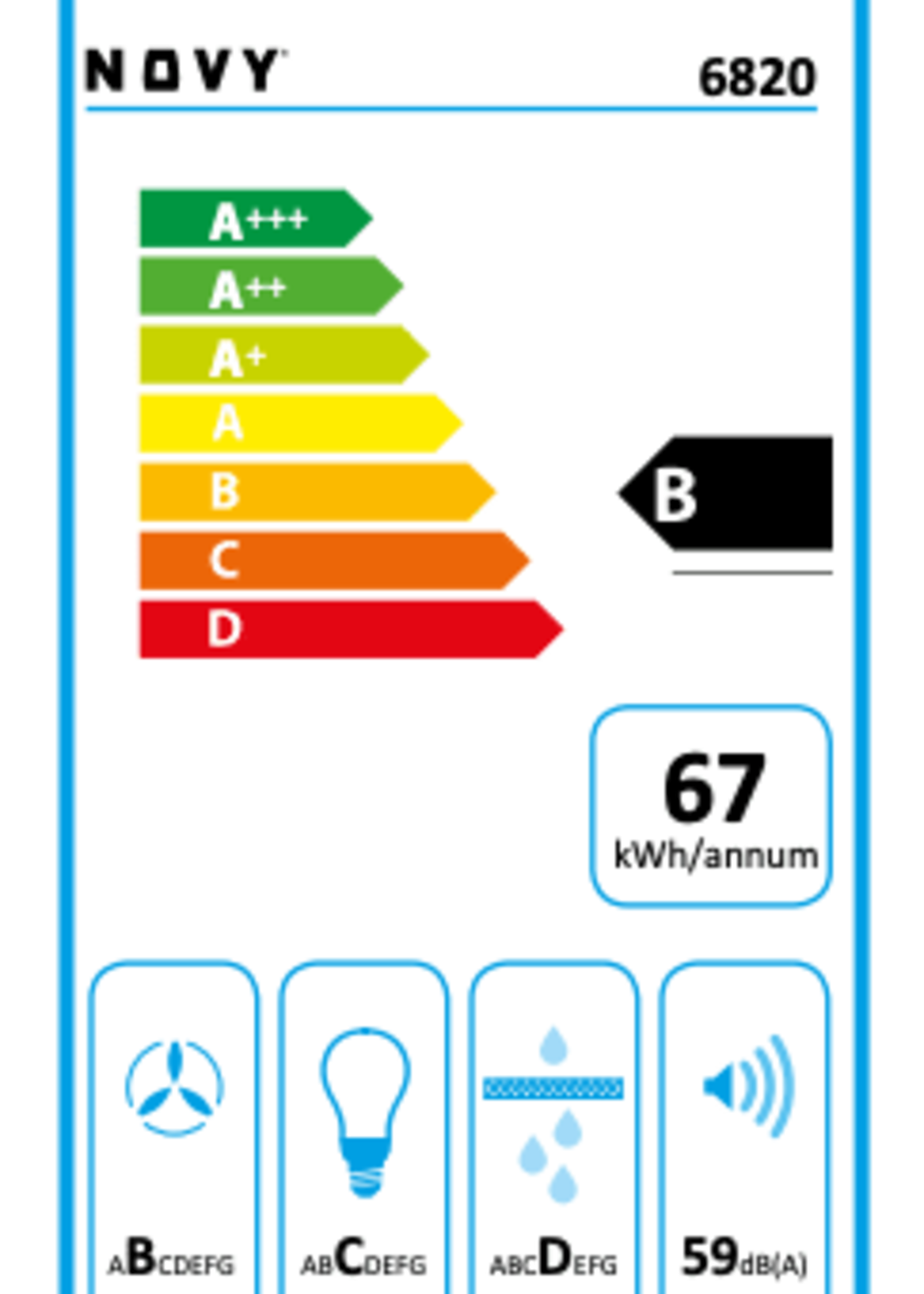 Novy 6822 Pure'line Compact LED - Zwart - 120 cm - incl. motor