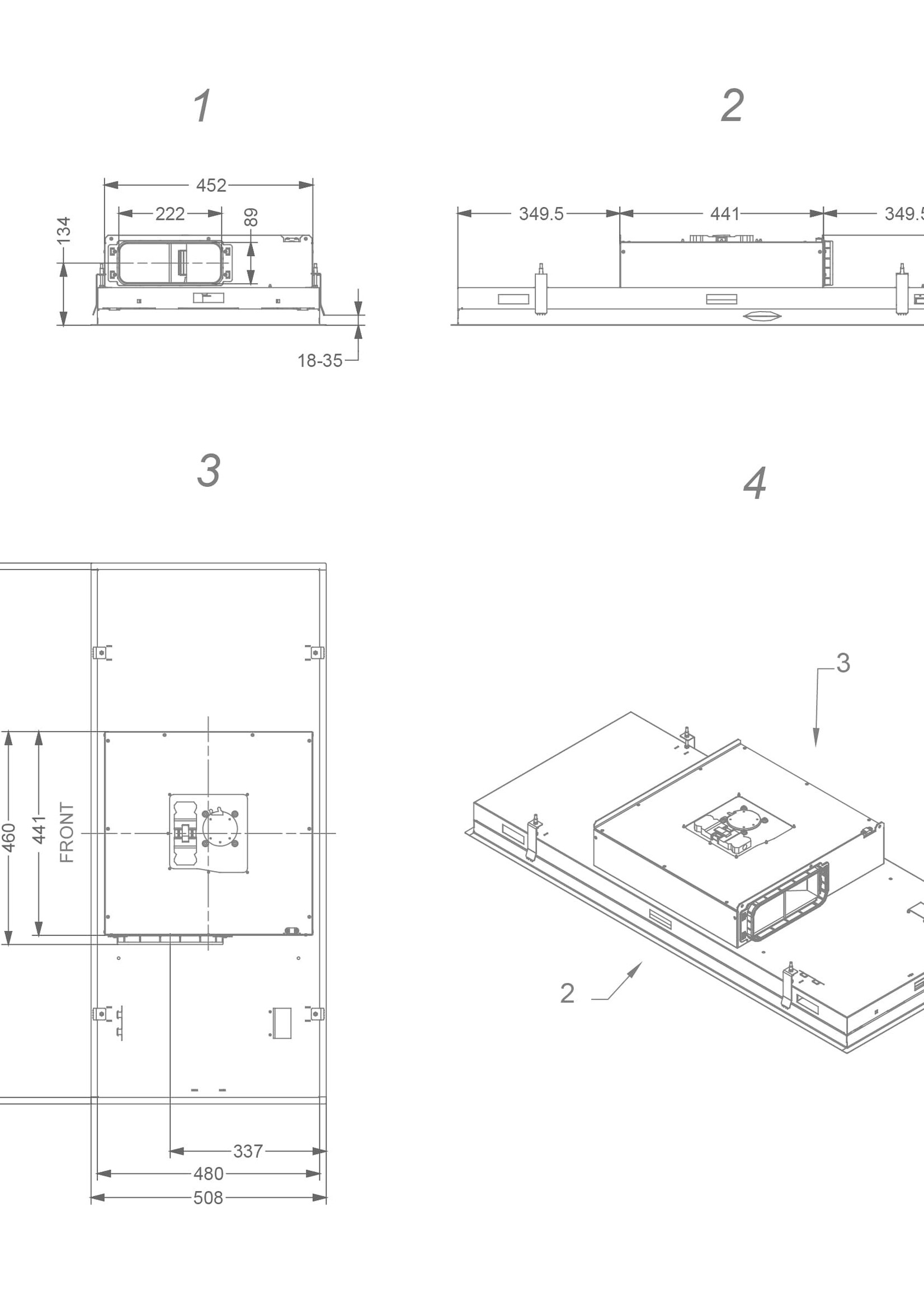 Novy 6822 Pure'line Compact LED - Zwart - 120 cm - incl. motor