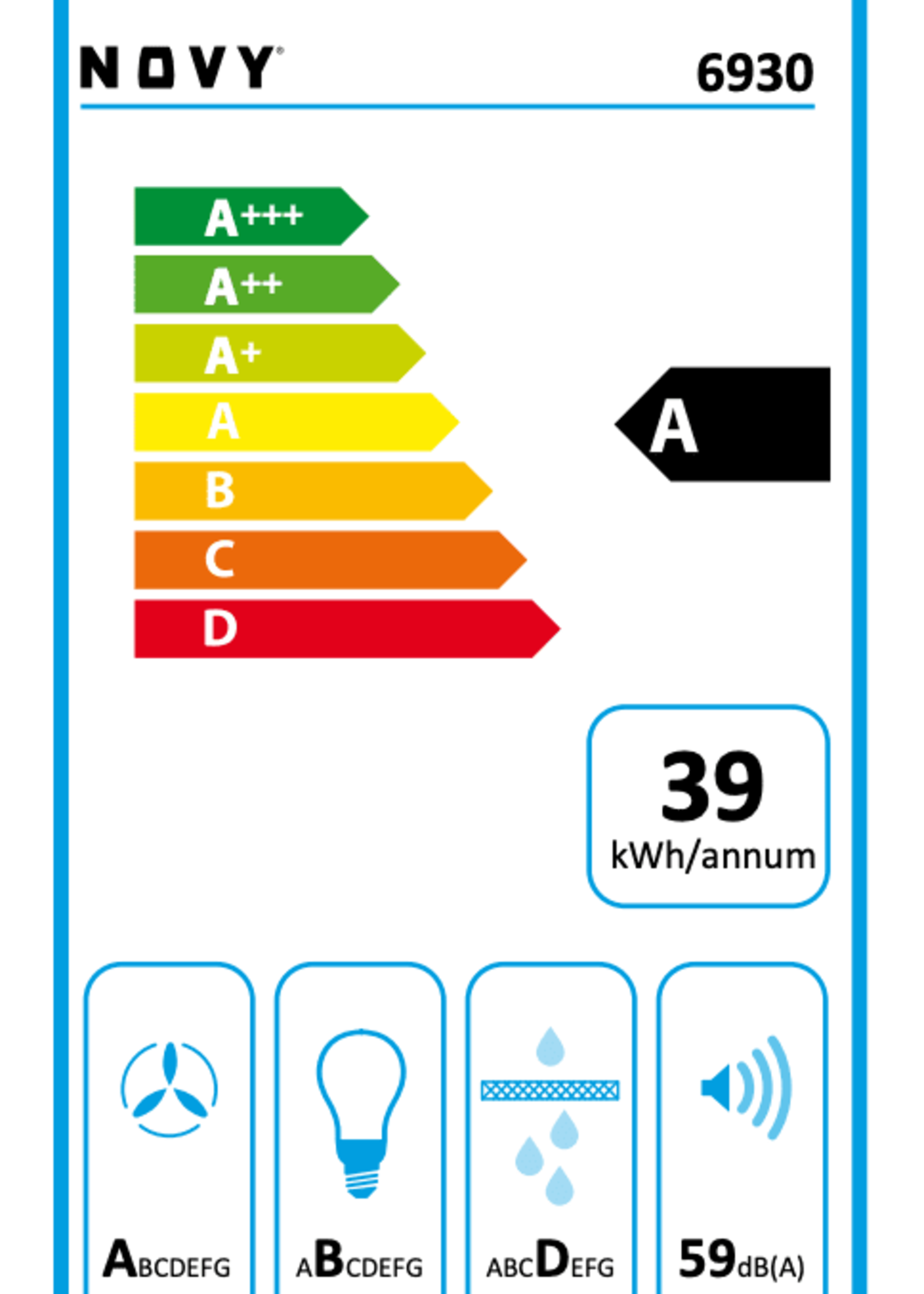 Novy 6930 Plafondunit Pureline Pro - 90 cm - RVS