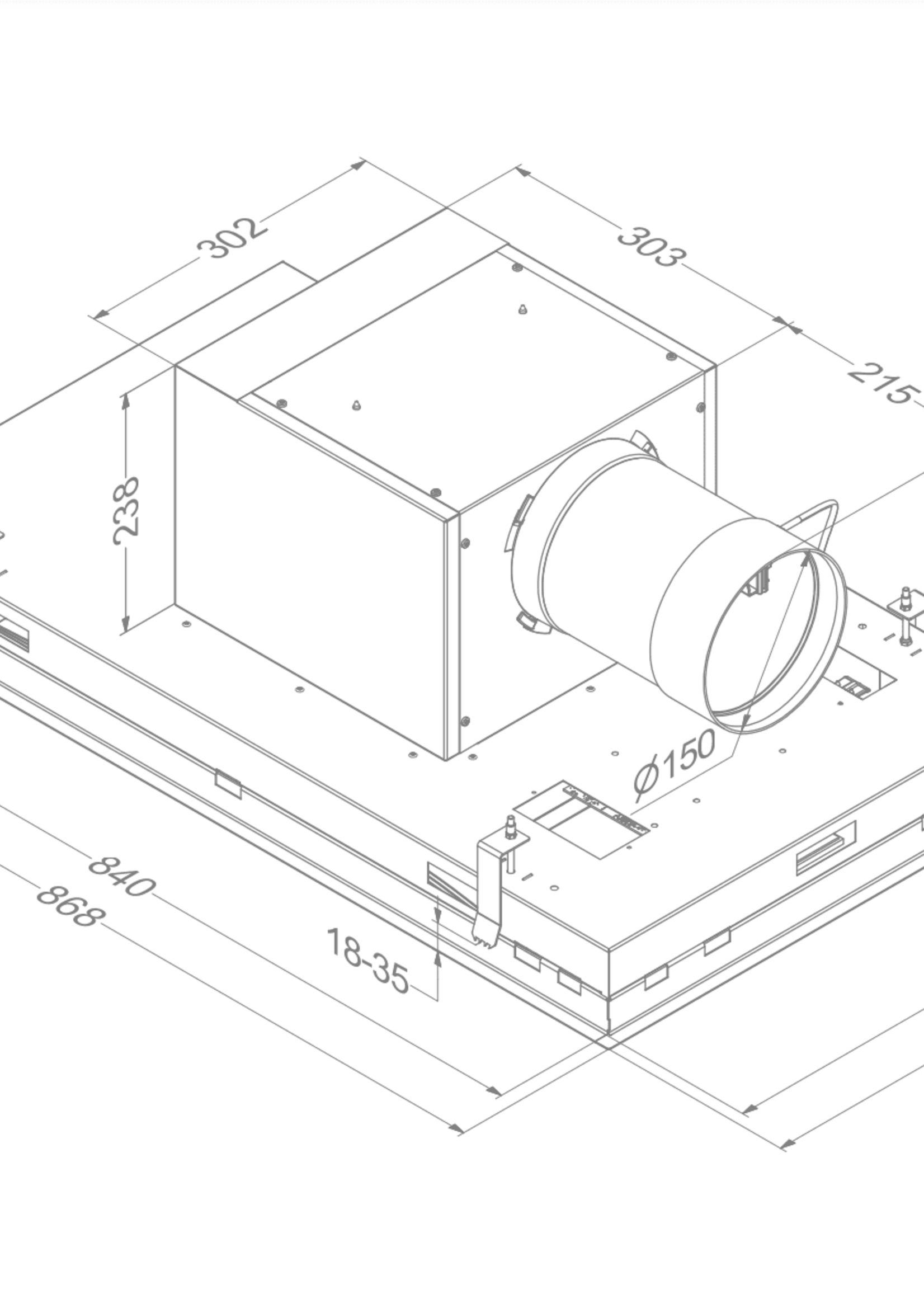 Novy 6930 Plafondunit Pureline Pro - 90 cm - RVS