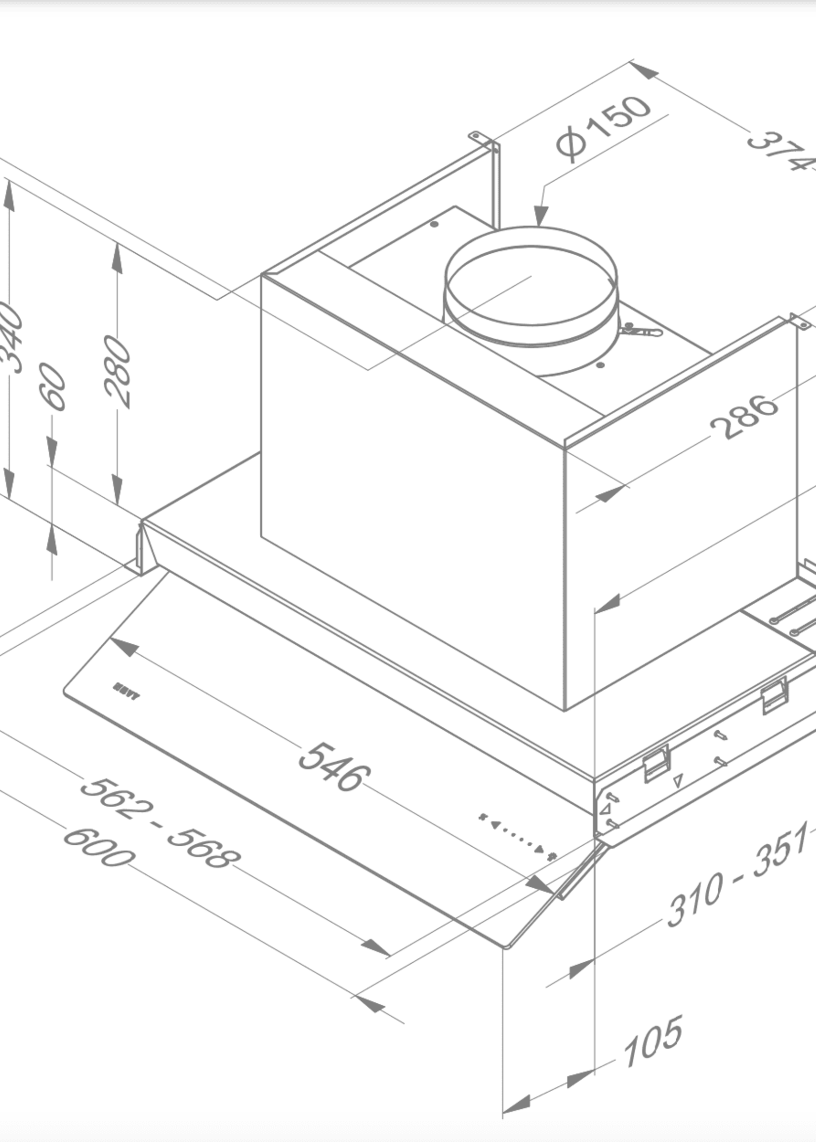 Novy 8710 Vlakscherm afzuigkap