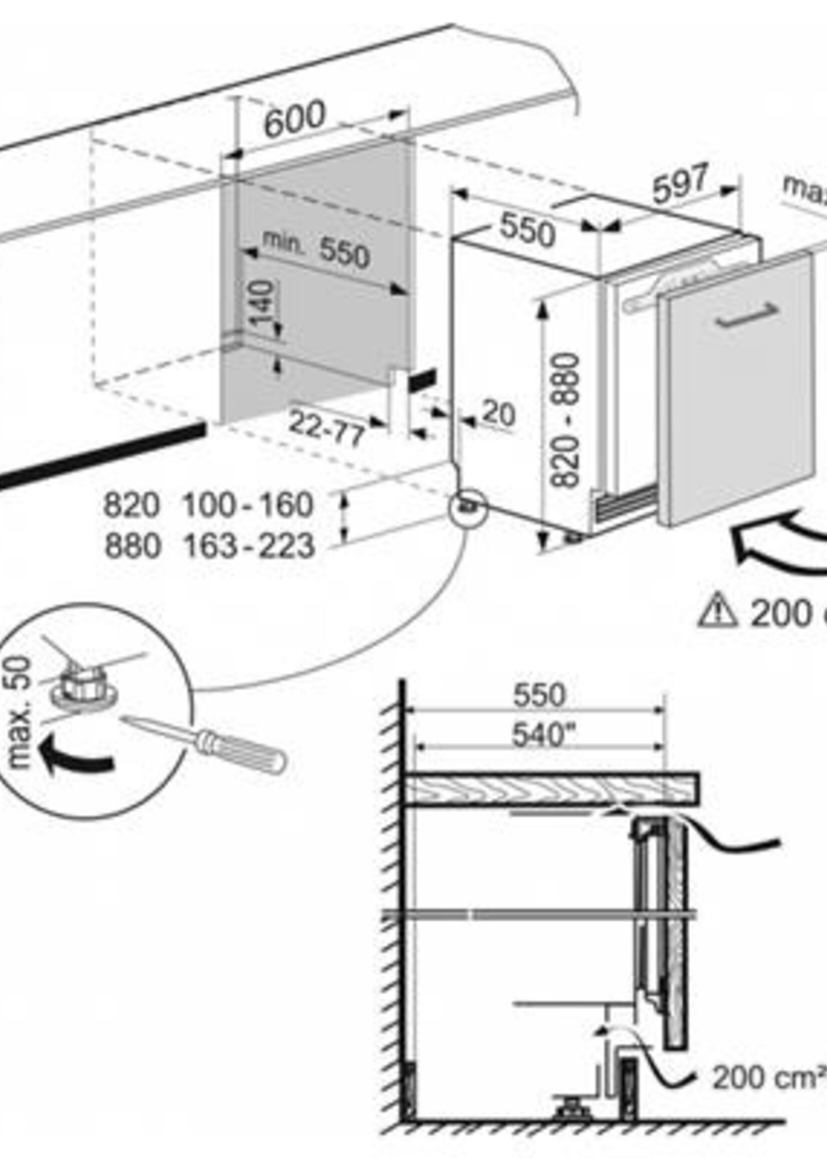 Liebherr UIKO 1560-21 onderbouw koelkast