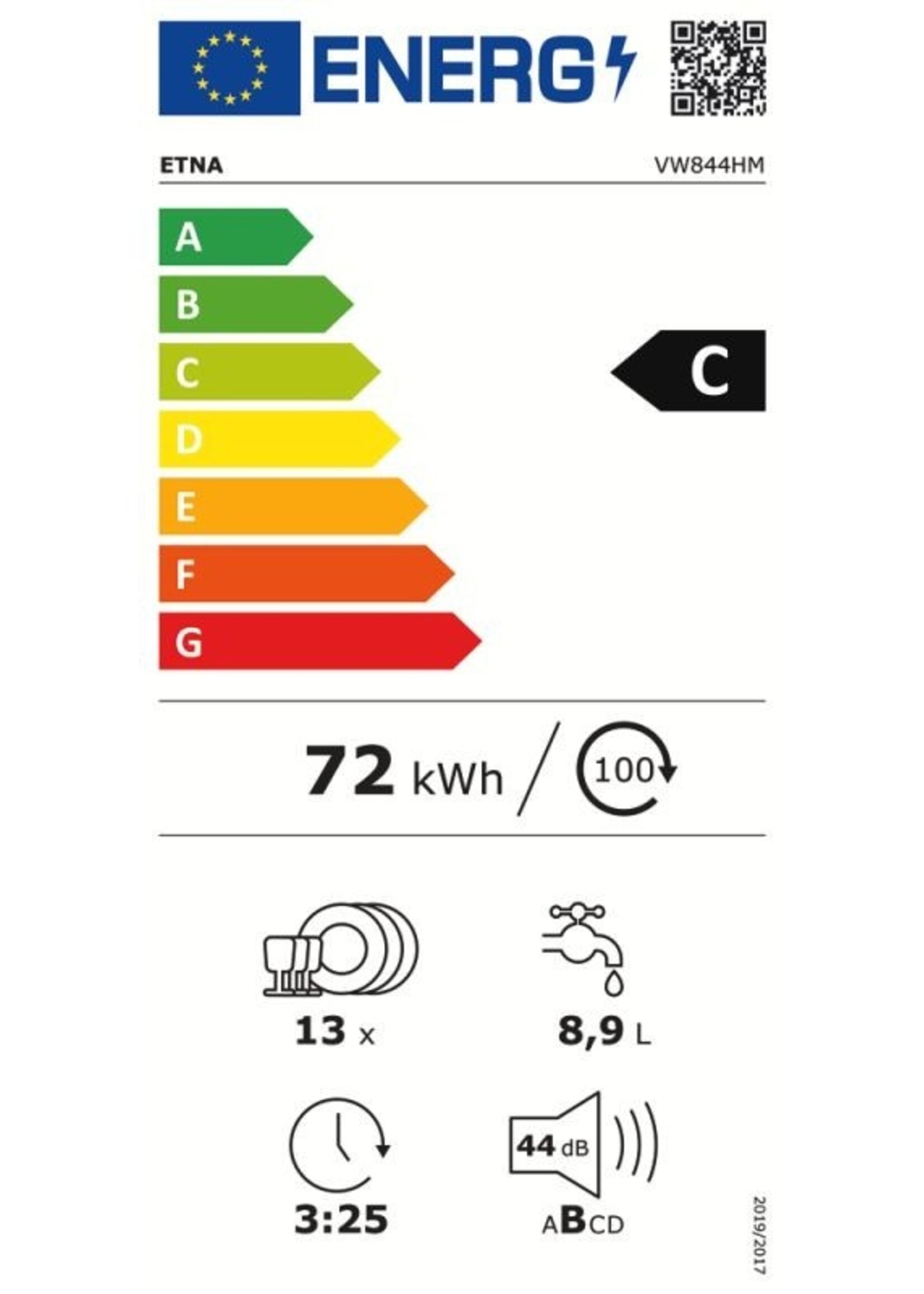 Etna VW844HM inbouw vaatwasser