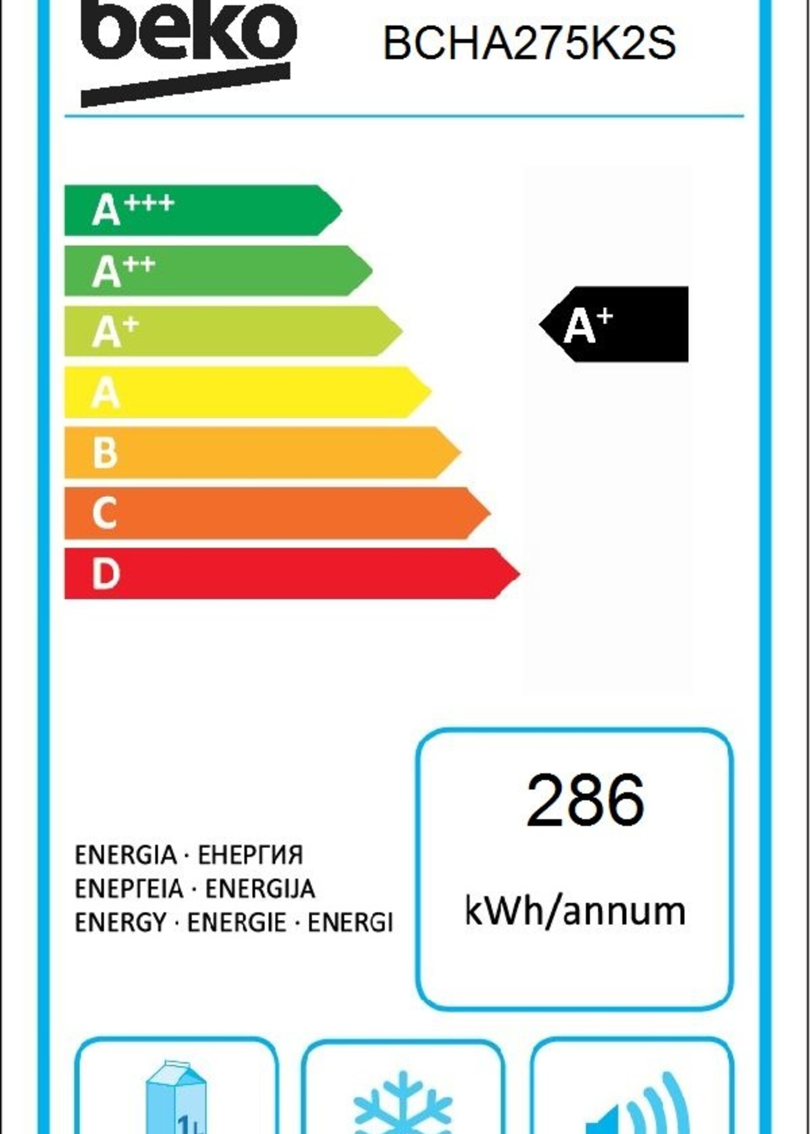 Beko BCHA275K4SN inbouw koelkast