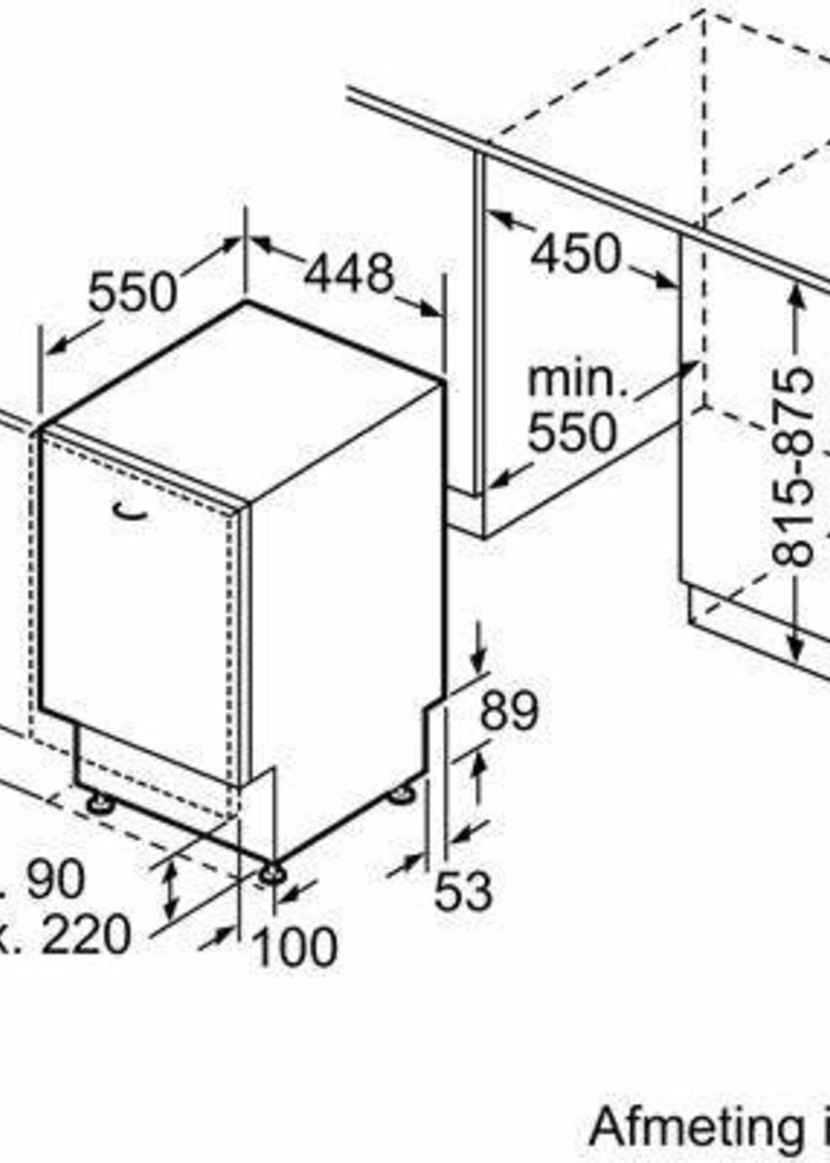 Siemens SR65ZX23ME volledig geintegreerde vaatwasser