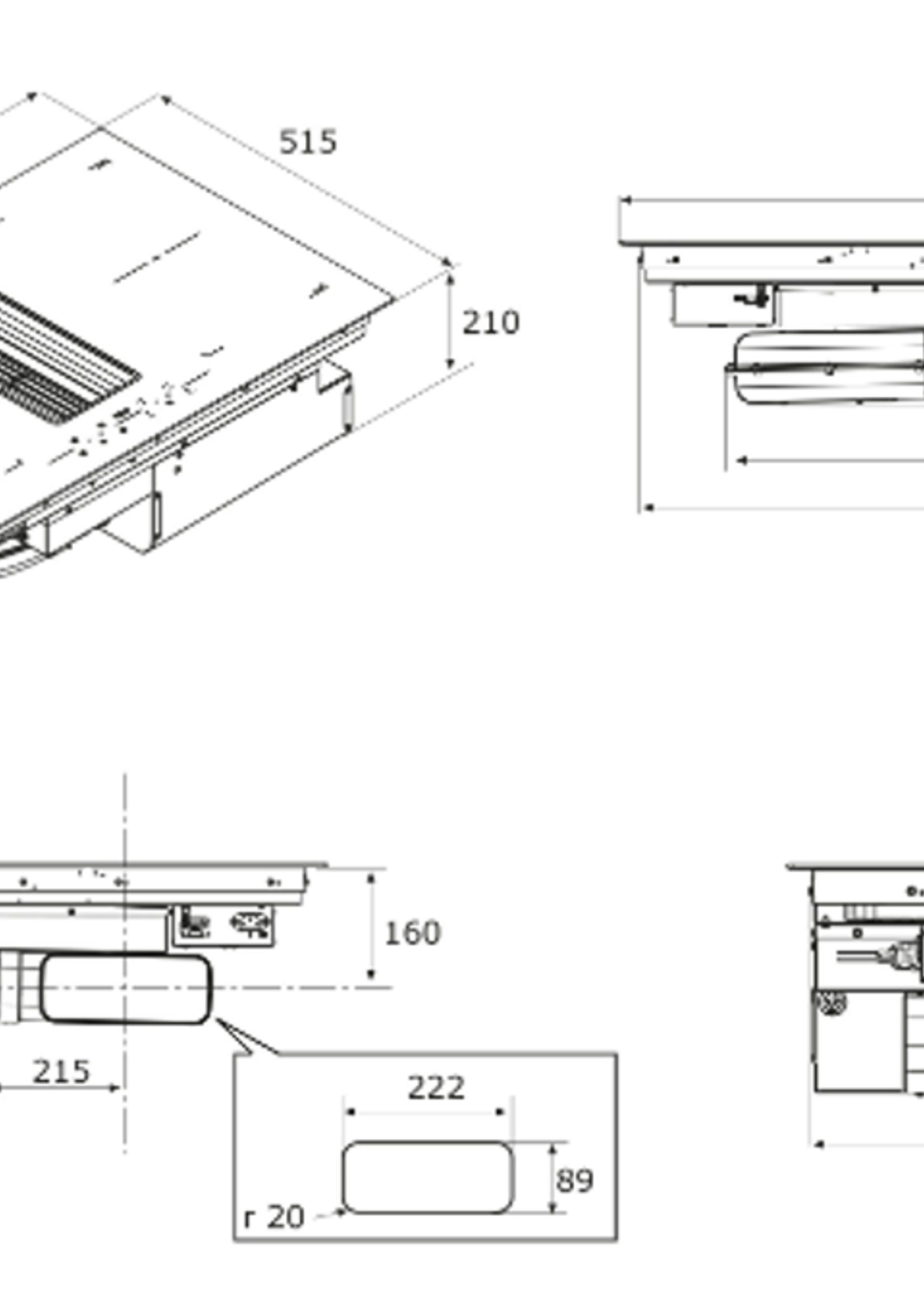 Boretti MLIH83 Inductiekookplaat met afzuiging - 83 cm