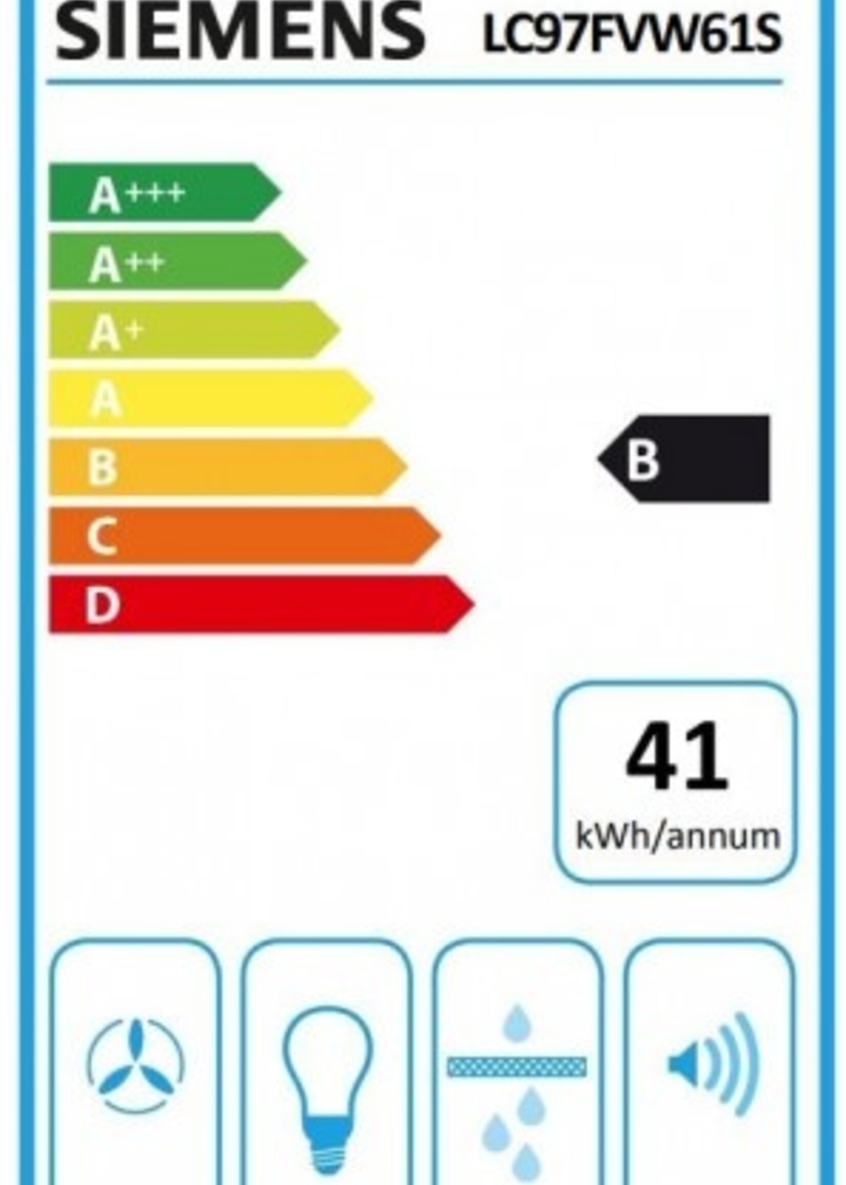 Siemens LC97FVW61S wandschap afzuigkap
