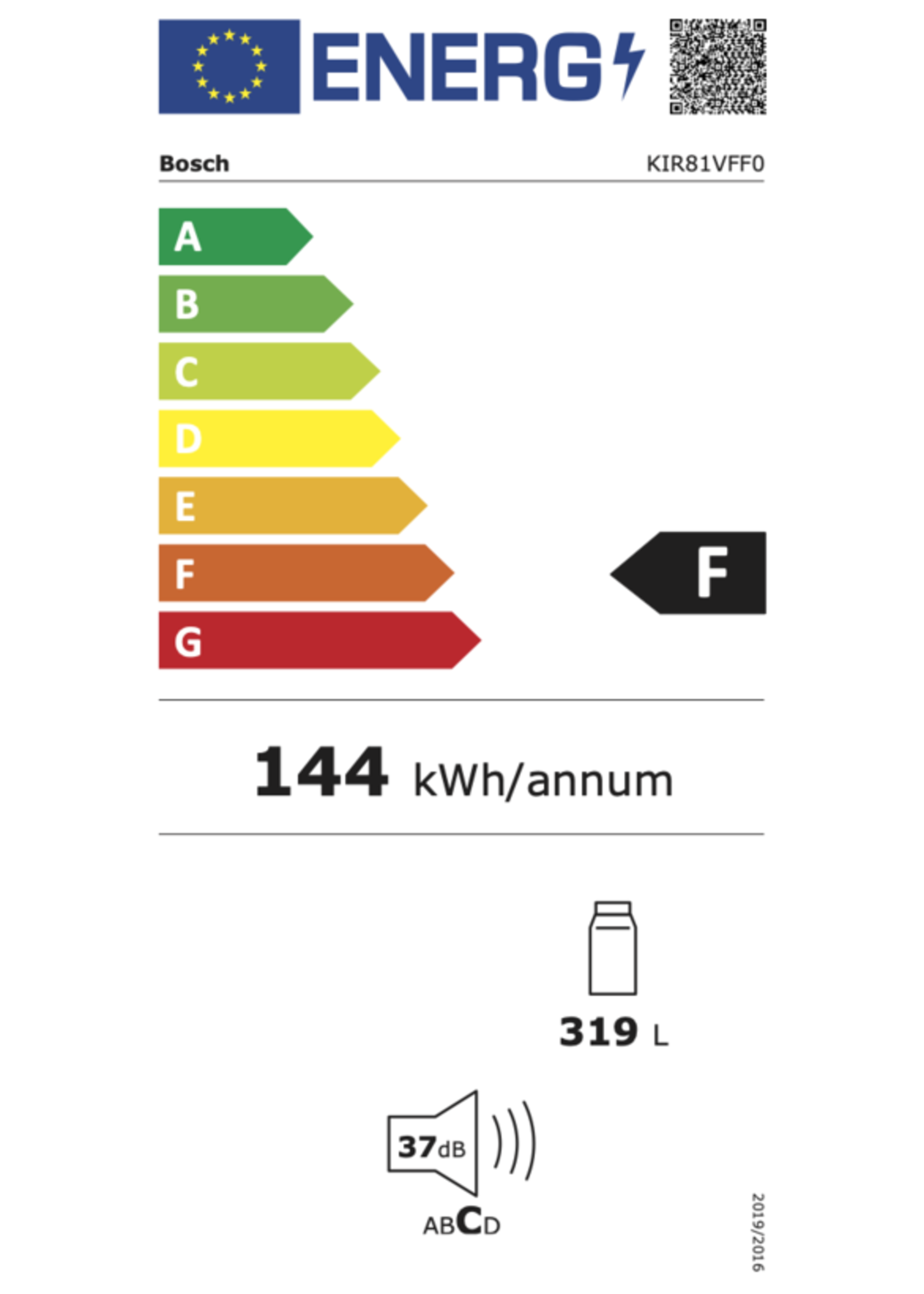 Bosch KIR81VFF0 inbouw koelkast