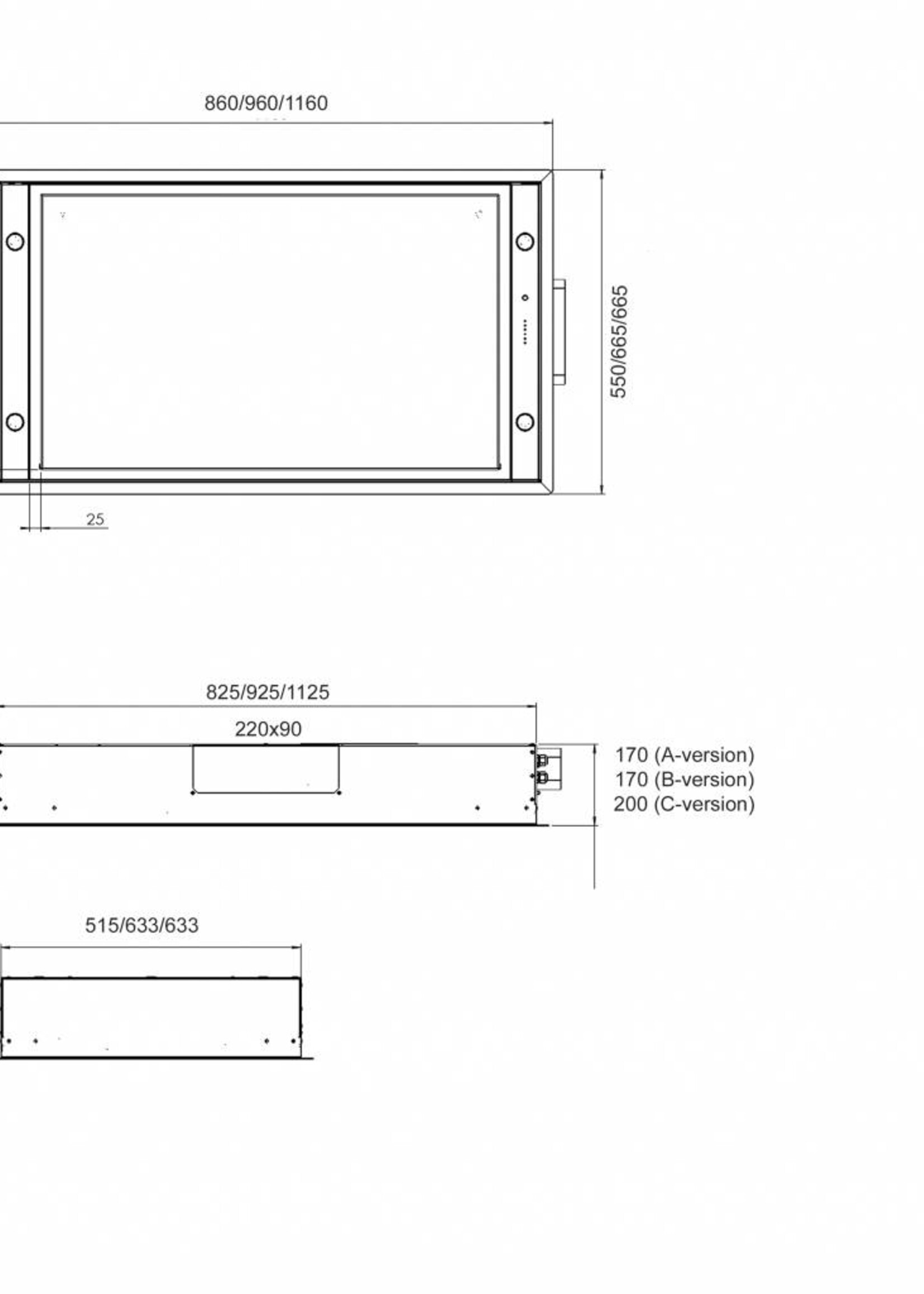 Opera 04EM  Claro Plafondunit - 96x66,5 cm