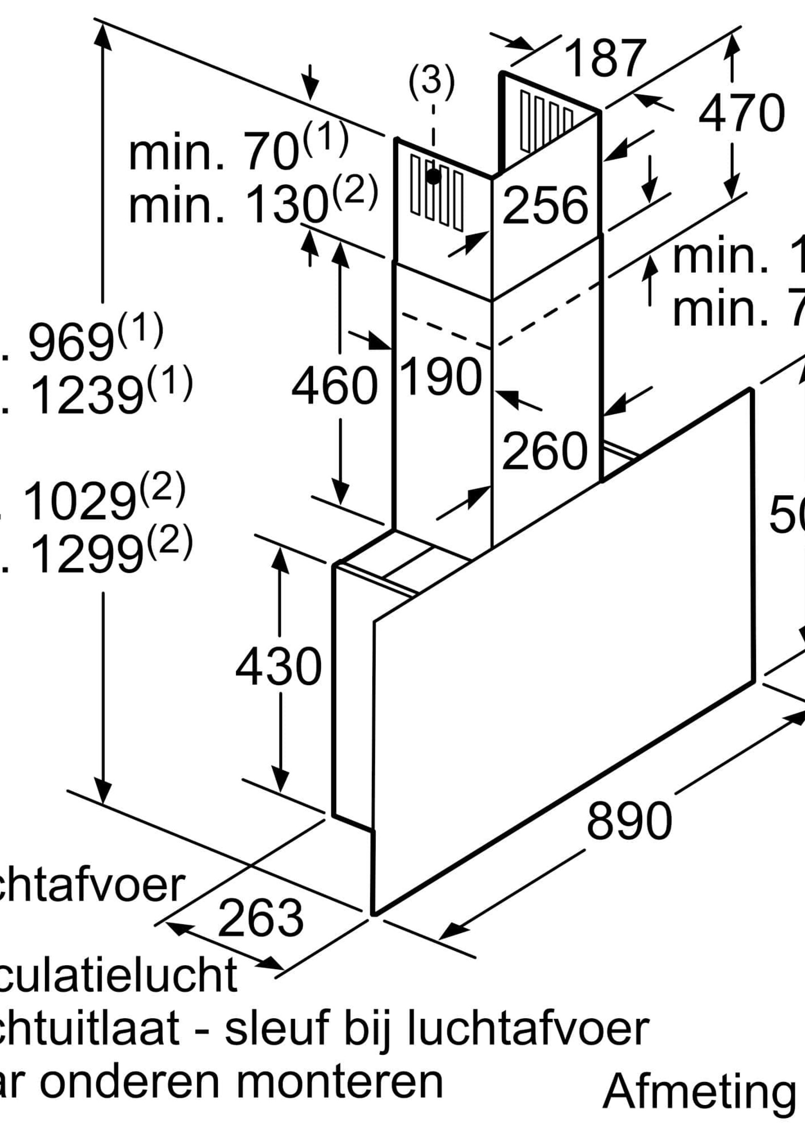 Siemens LC97FLR62S  studioLine  verticale afzuigkap 90 cm